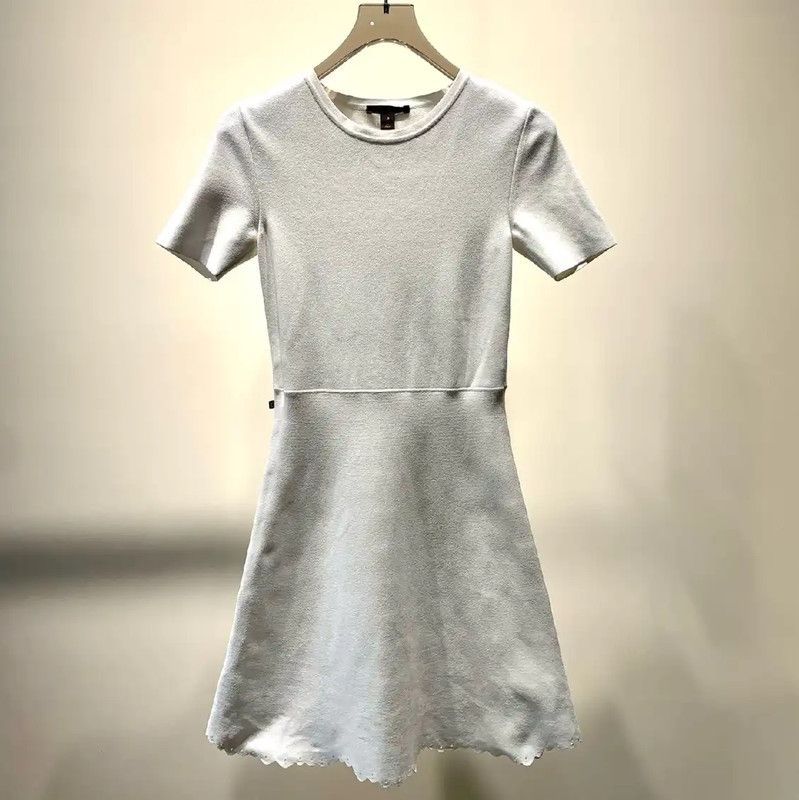 Louis Vuitton Louis Vuitton White Short-Sleeve Dress 0089 Size S / US 4 / IT 40 - 1 Thumbnail