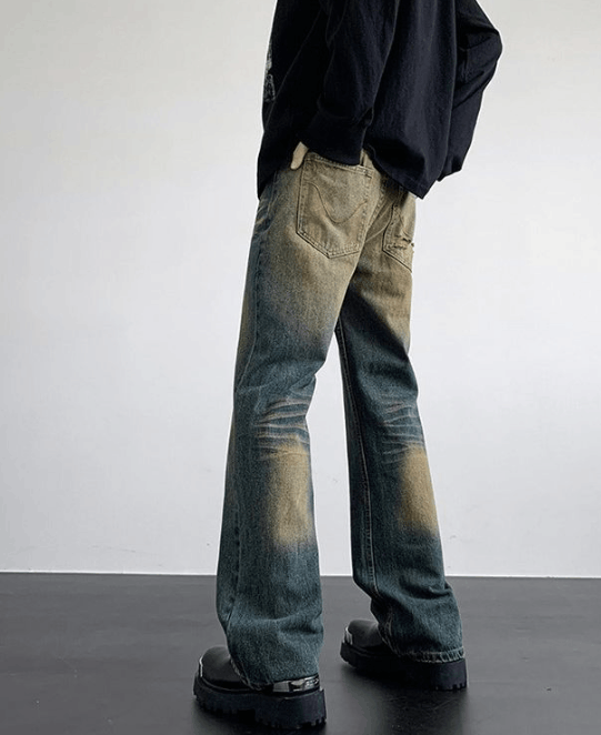 Japanese Brand × Jean Men's y2k straight loose washed distressed jeans Size US 32 / EU 48 - 3 Thumbnail