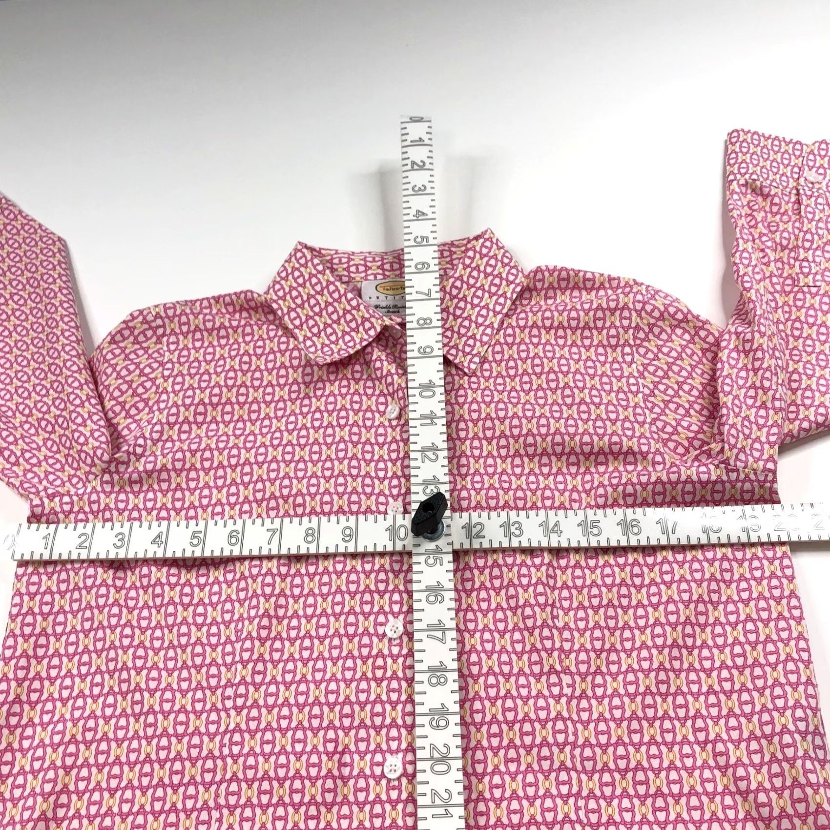 Talbots Talbots Petite 10 Shirt Pink Long Sleeve Button-Up VTG Chain Link Casual Womens 10P MINT Size L / US 10 / IT 46 - 5 Thumbnail