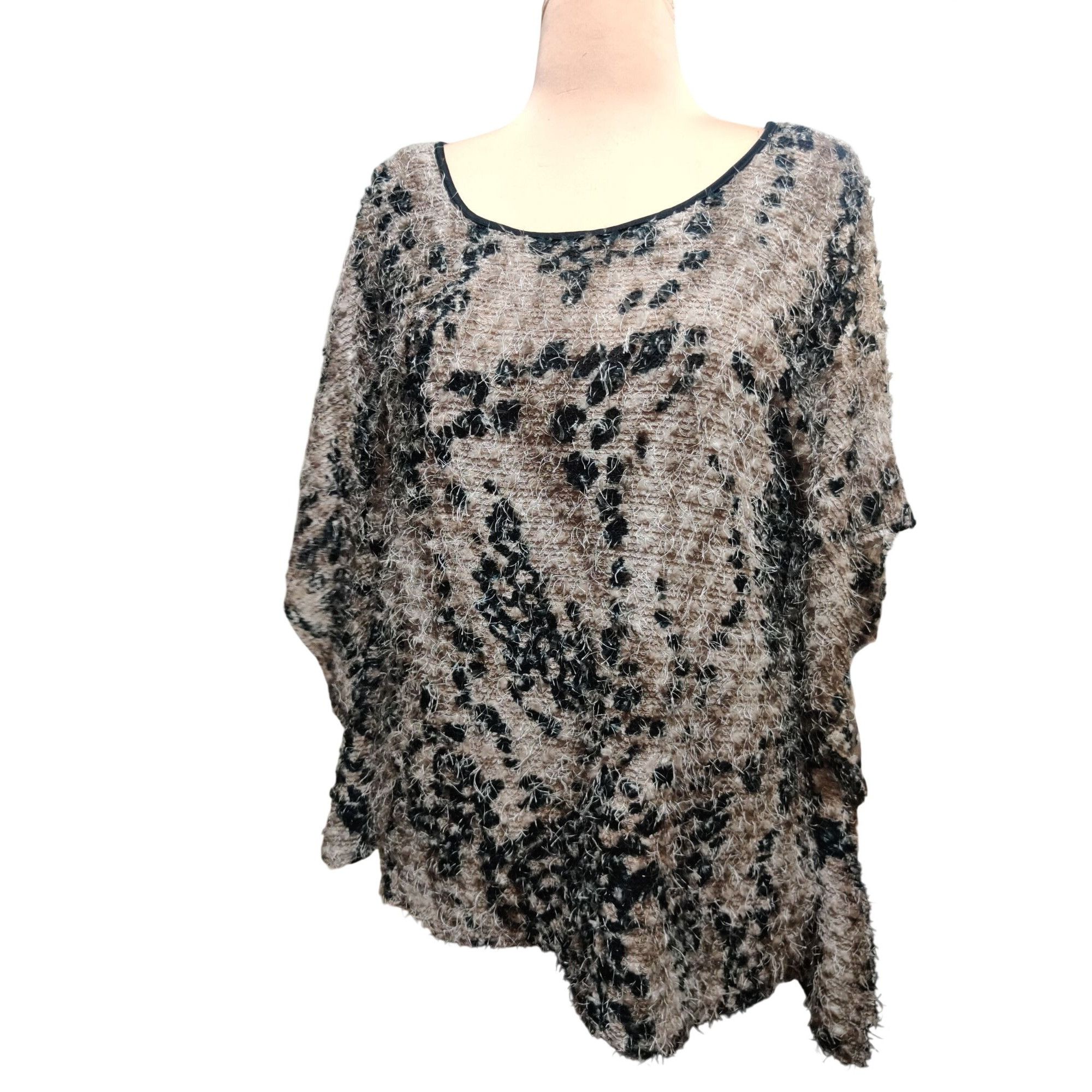Vintage Vintage Harmony Size L/XL Leopard Eyelash Knit Top Fuzzy Tex Size L / US 10 / IT 46 - 10 Thumbnail