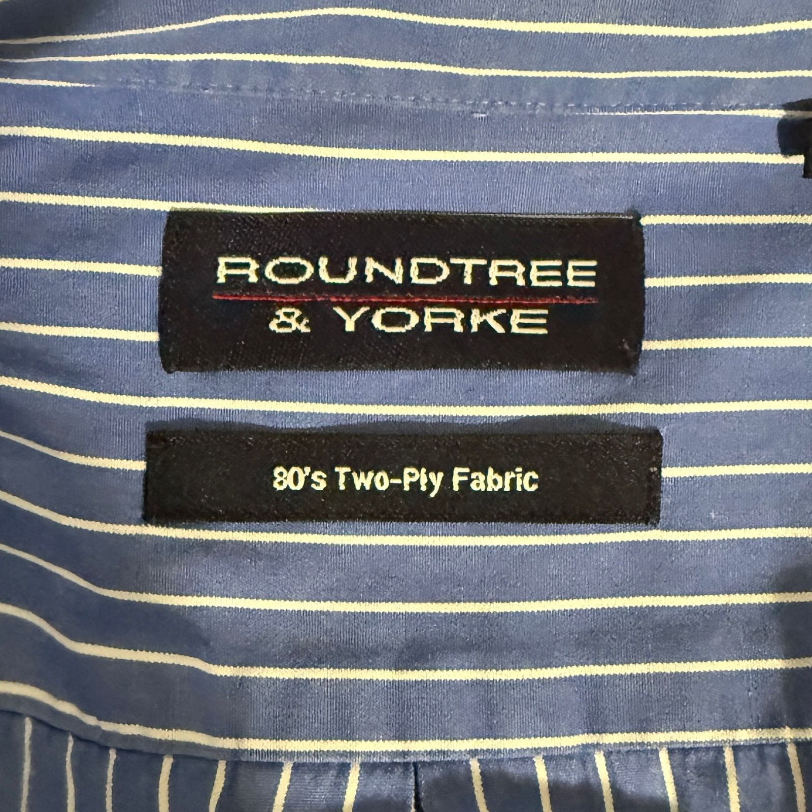 Roundtree & Yorke Roundtree& Yorke men’s size L blue & white cotton shirt. Size US L / EU 52-54 / 3 - 3 Thumbnail