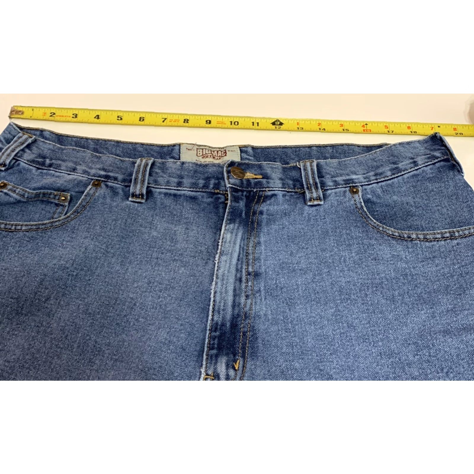 Vintage VINTAGE Big Mac Mens Denim Shorts 5 Pocket Zip Fly Blue 38 Regular 100% Cotton Workwear Mens Size US 38 / EU 54 - 3 Thumbnail