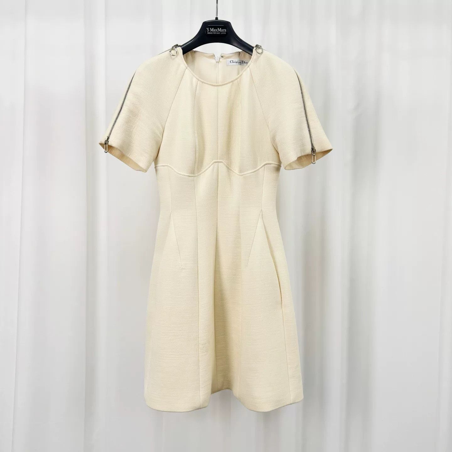 Dior dior cream zip-up dress size 34 Size US 34 / EU 50 - 1 Thumbnail