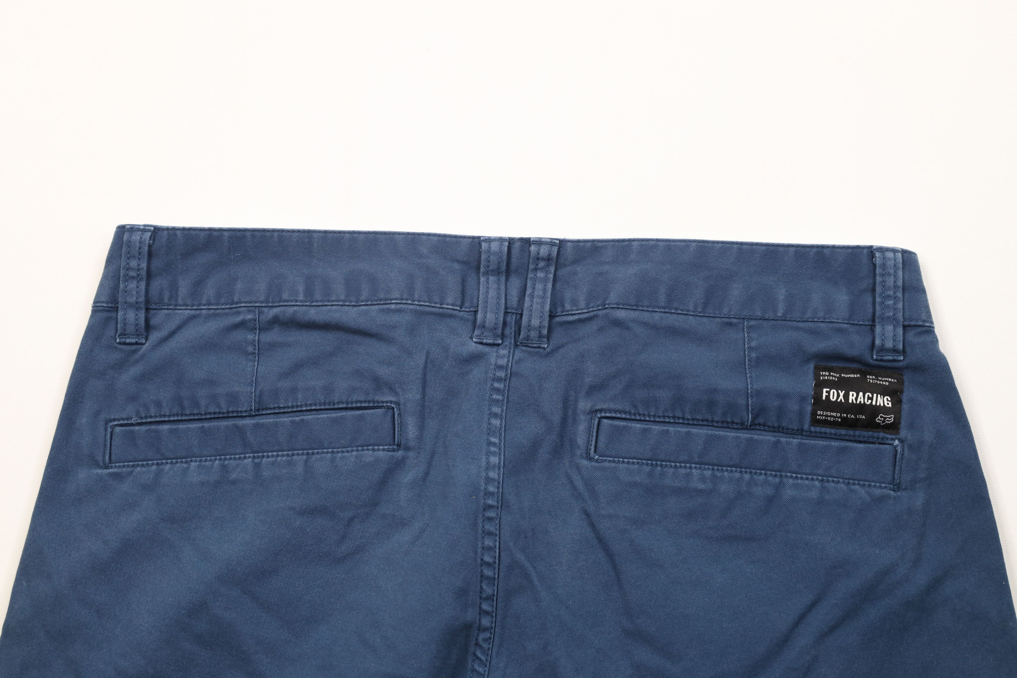 Fox Racing Vintage Y2K Fox Racing Knee Motocross Chino Shorts Blue Size US 31 - 9 Thumbnail