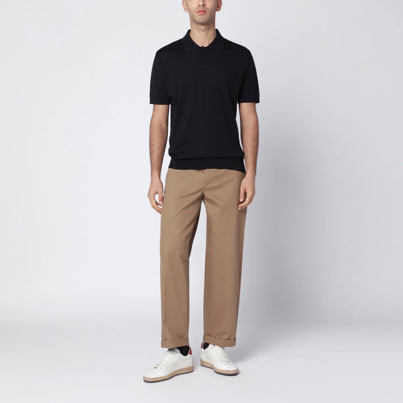 Golden Goose o1d2blof0426 Wool Polo Shirt in Black Size US S / EU 44-46 / 1 - 2 Thumbnail
