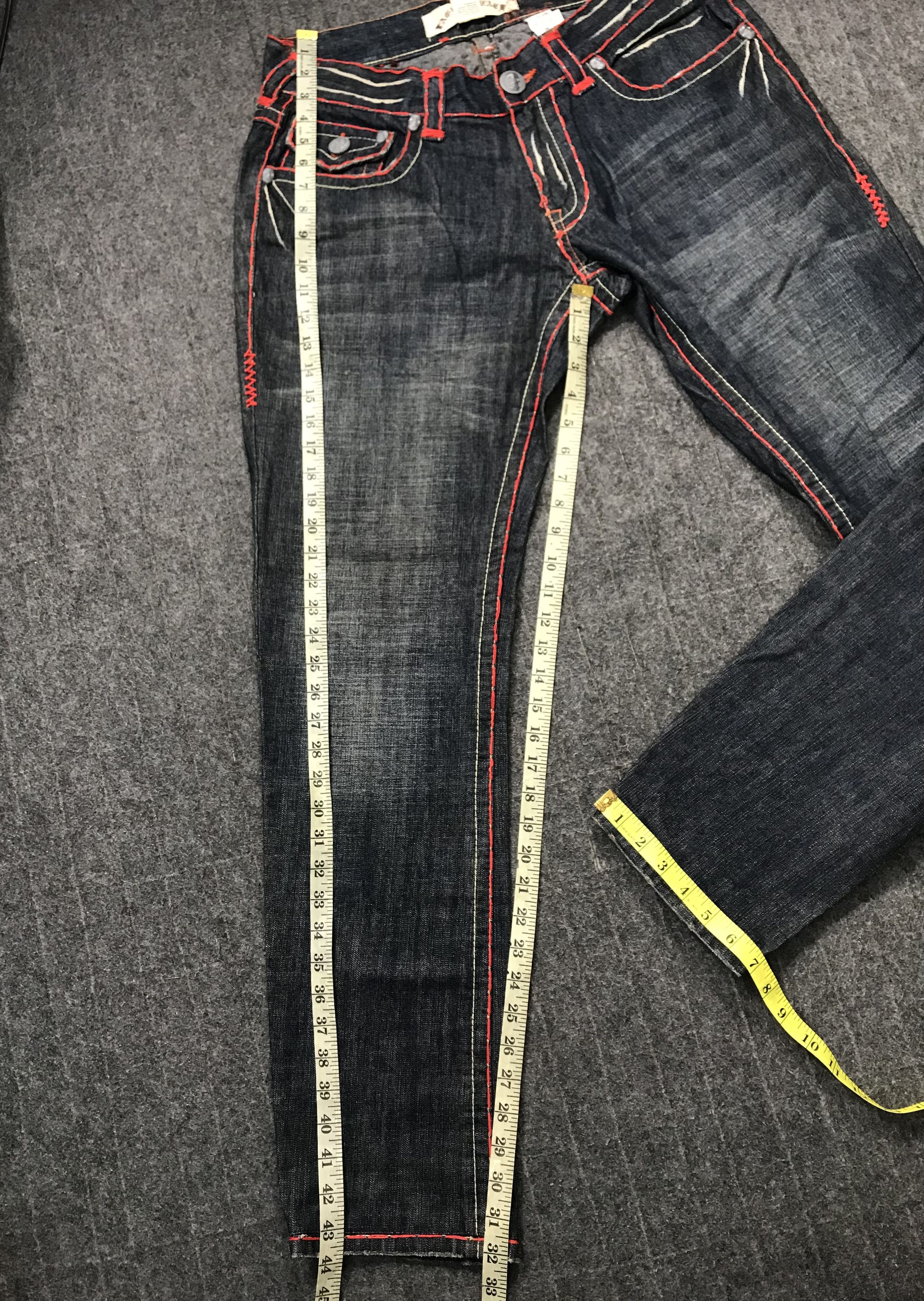 Vintage Laguna Beach Jean Co Cross Skull Logo Indigo Denim Size US 34 / EU 50 - 10 Thumbnail