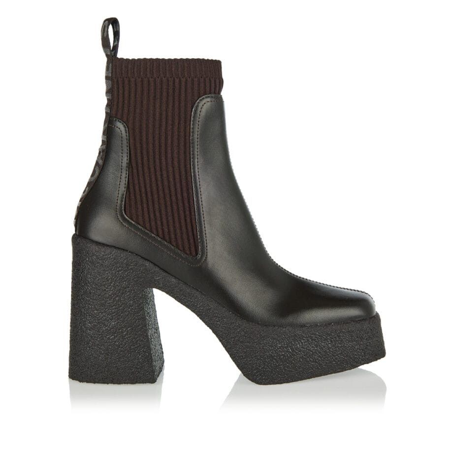 o1s22i1n1024 Skyla Sock Ankle Boots in Brown/Black