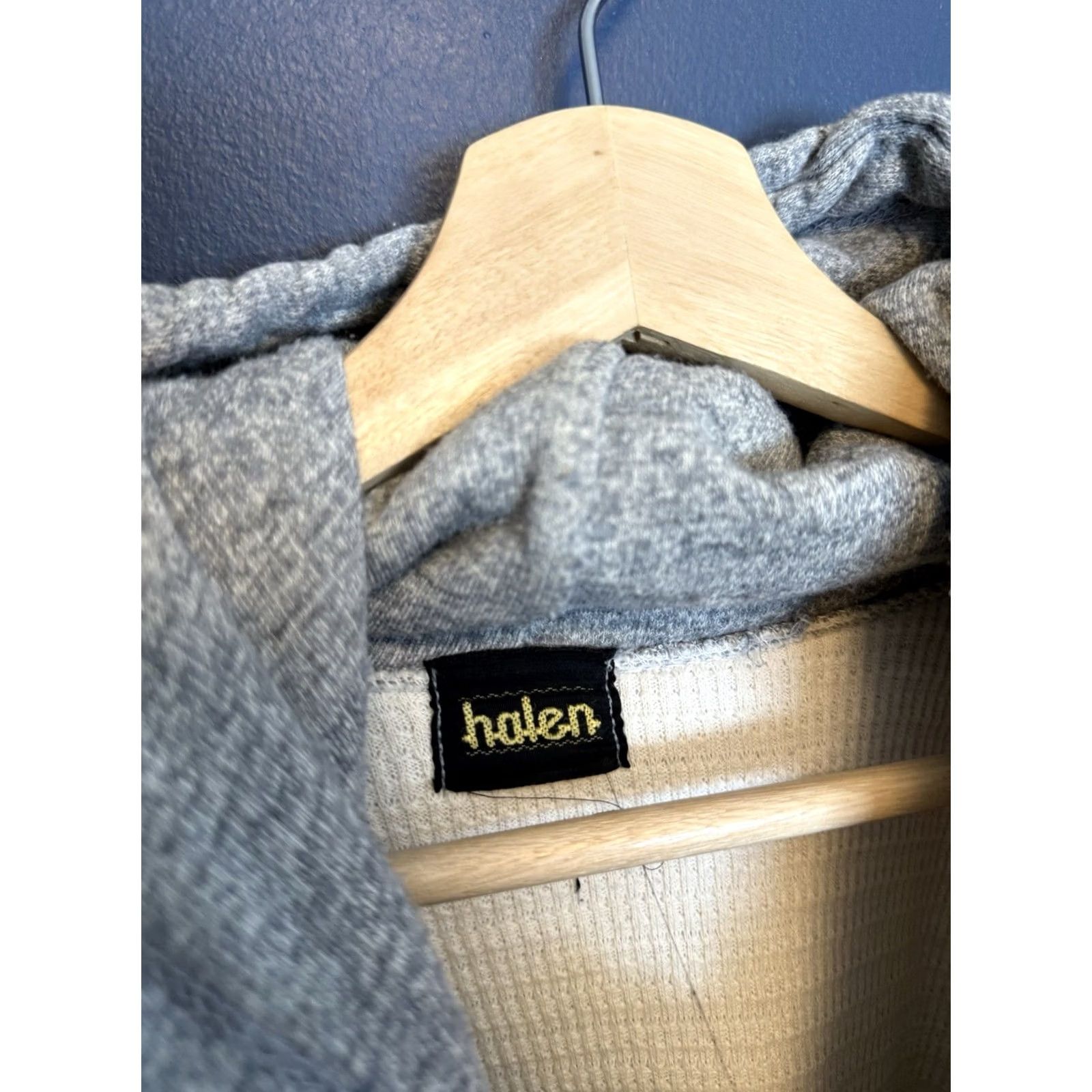 Vintage VINTAGE Halen Thermal Cotton Hoodie Size Large Men Gray Full Zip Size US L / EU 52-54 / 3 - 2 Thumbnail