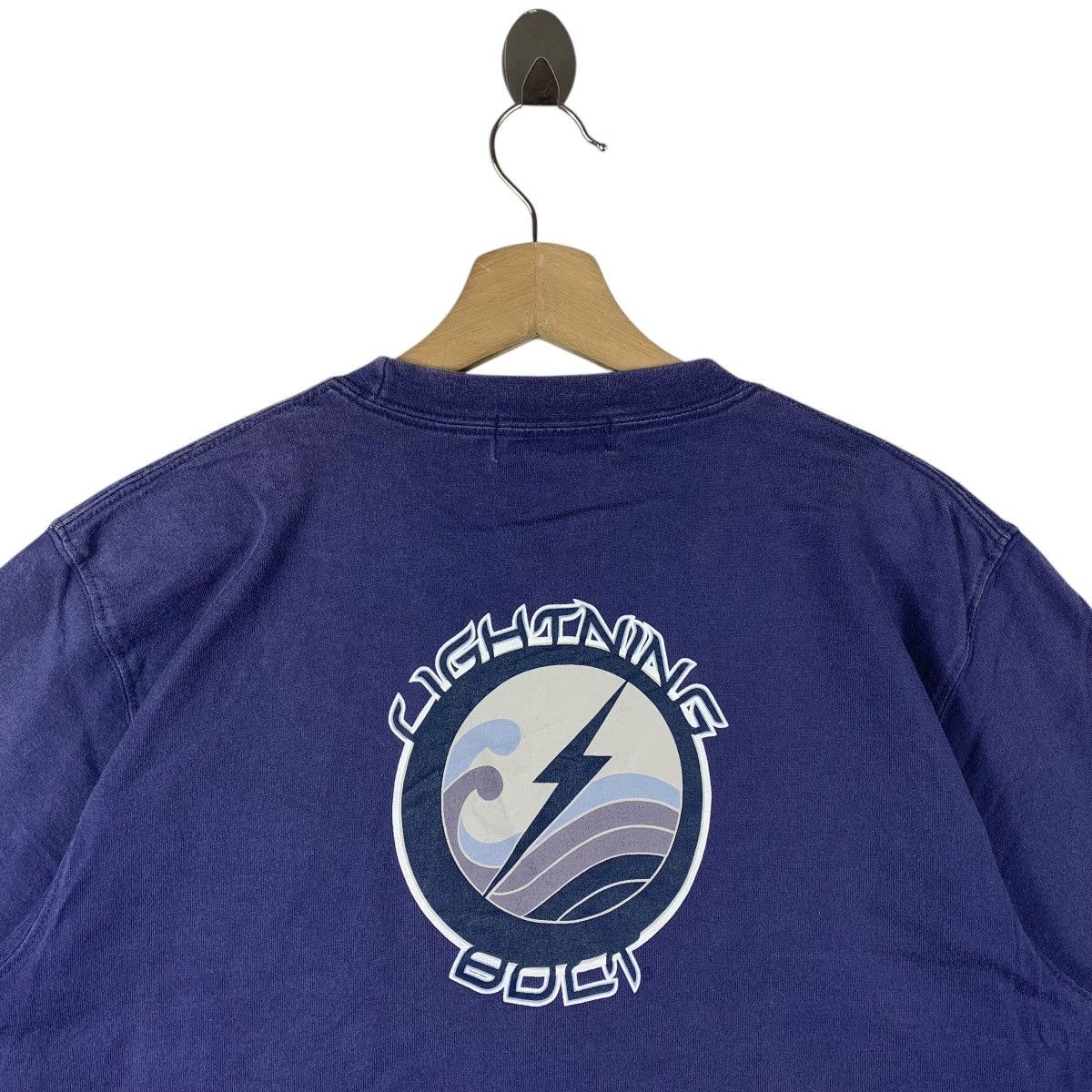 Vintage Vintage 90s LIGHTNING BOLT big spellout back hit Surfing tee Size US M / EU 48-50 / 2 - 11 Thumbnail