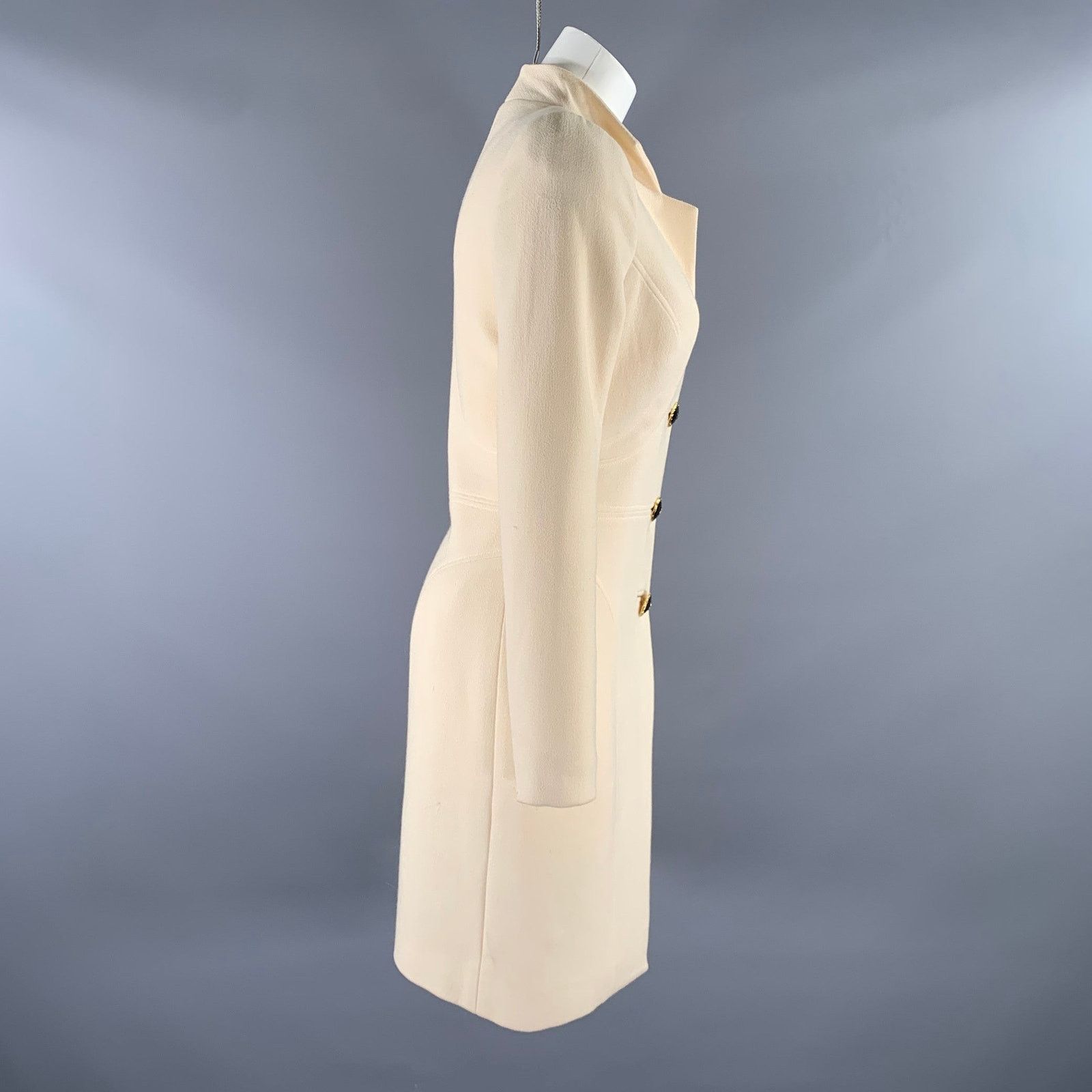 Other AZADEH Size M Cream Black Silk Blend Coat Size M / US 6-8 / IT 42-44 - 3 Thumbnail