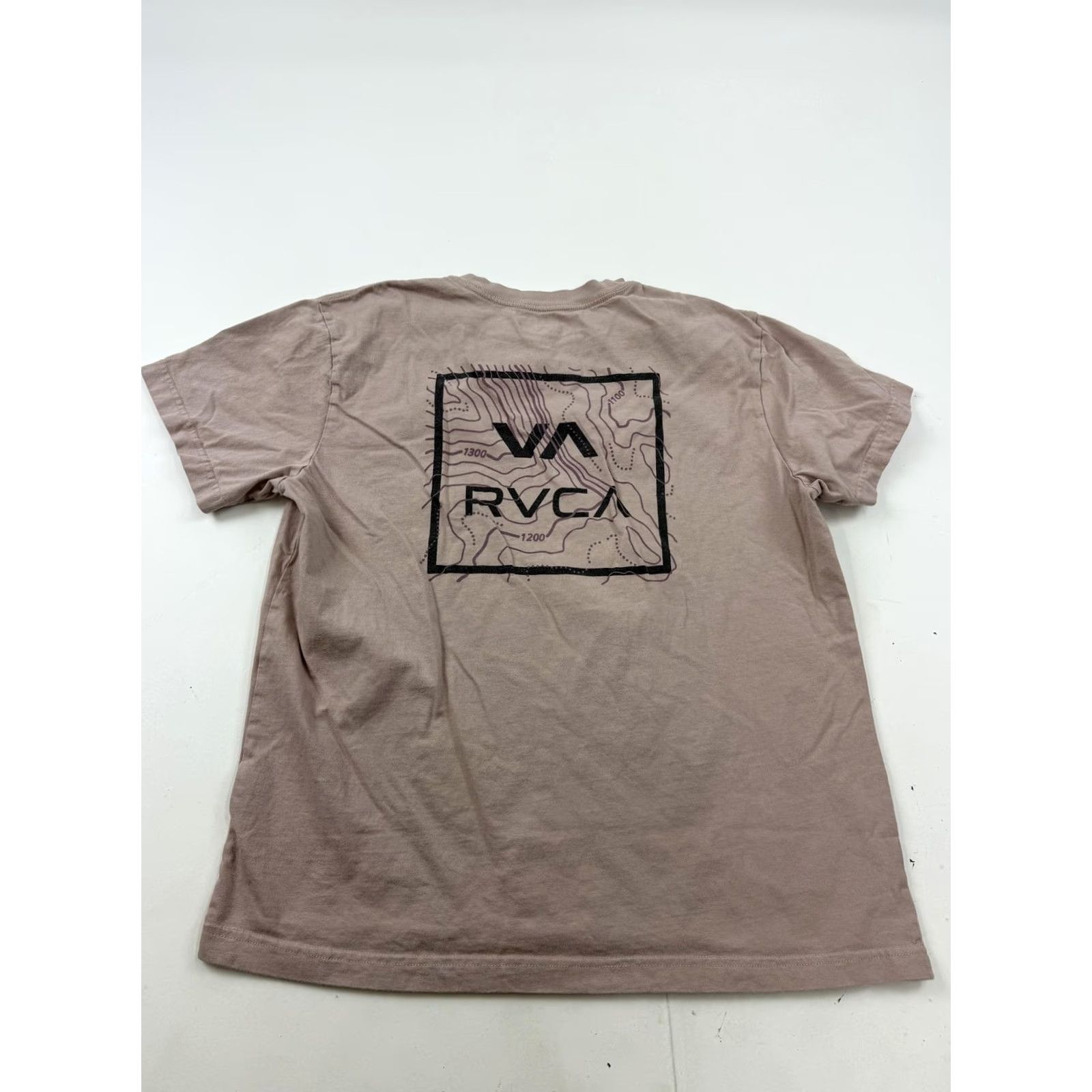 RVCA RVCA Shirt Mens L Pink Topographic Map Graphic Tee Tagless Regular Fit Size US L / EU 52-54 / 3 - 4 Thumbnail