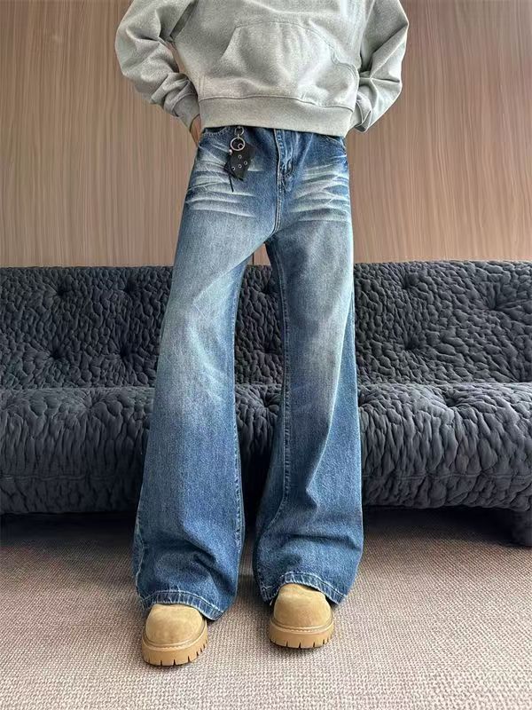 Japanese Brand × Jean Japanese retro blue washed wide-leg flared jeans Size US 32 / EU 48 - 1 Thumbnail