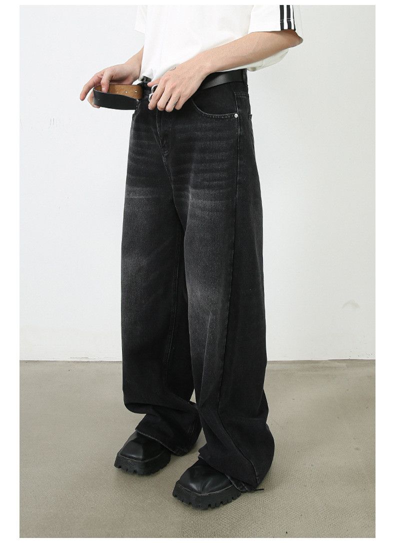 Japanese Brand Men's handsome loose washed straight washed jeans y2k Size US 32 / EU 48 - 3 Thumbnail