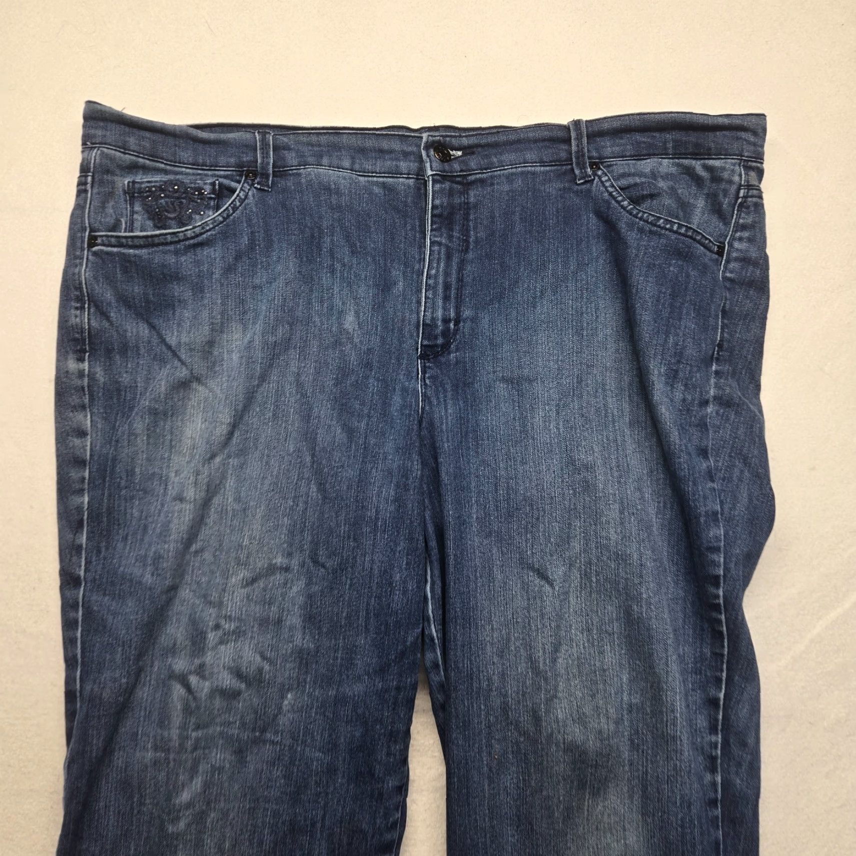 Gloria Vanderbilt Gloria Vanderbilt Amanda Plus Size Jeans Dark Wash Denim Pants 22W Women Size 40" / US 18 - 2 Thumbnail