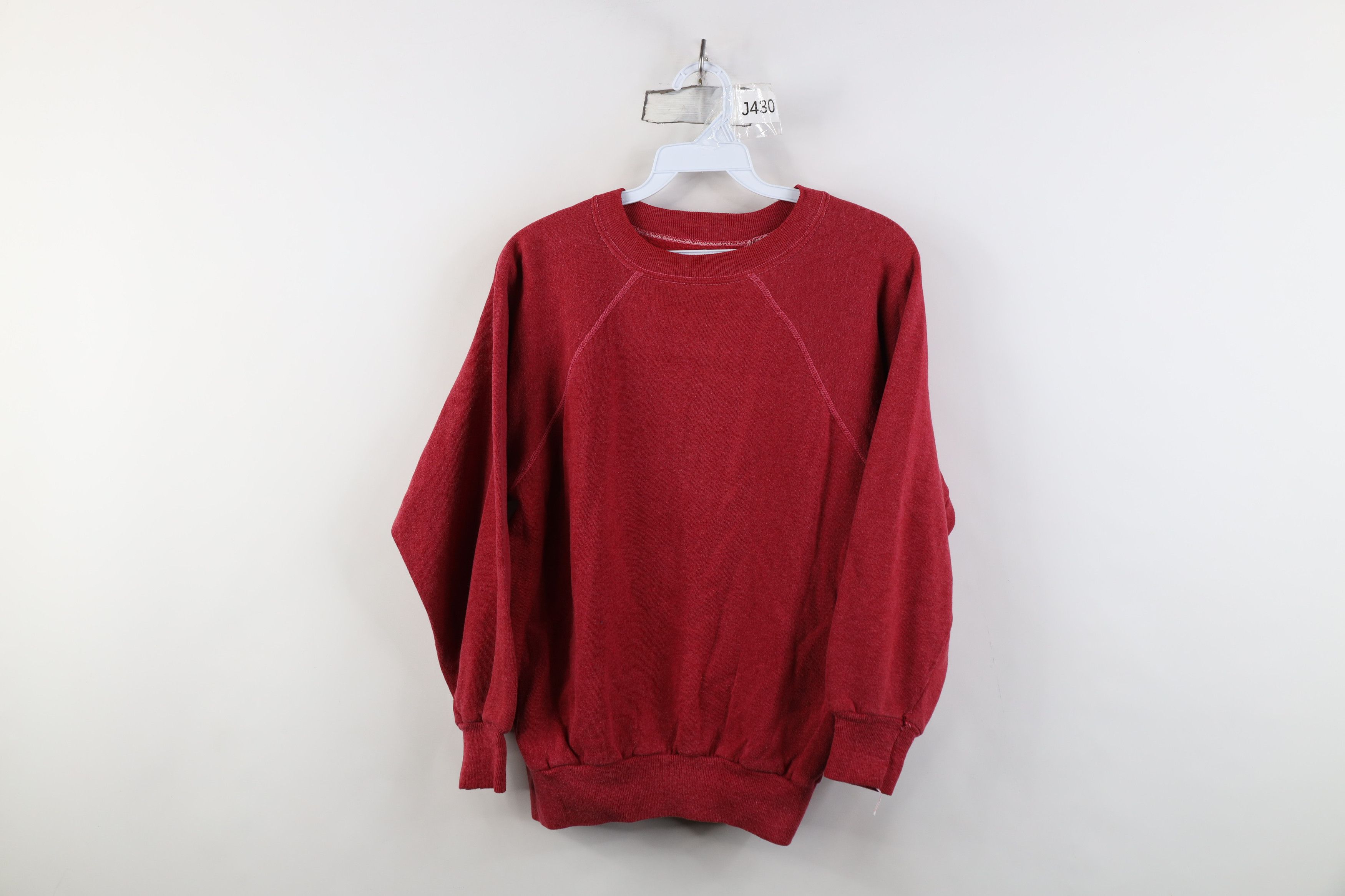 Vintage Vintage 70s Streetwear Raglan Crewneck Sweatshirt Red USA Size L / US 10 / IT 46 - 1 Thumbnail