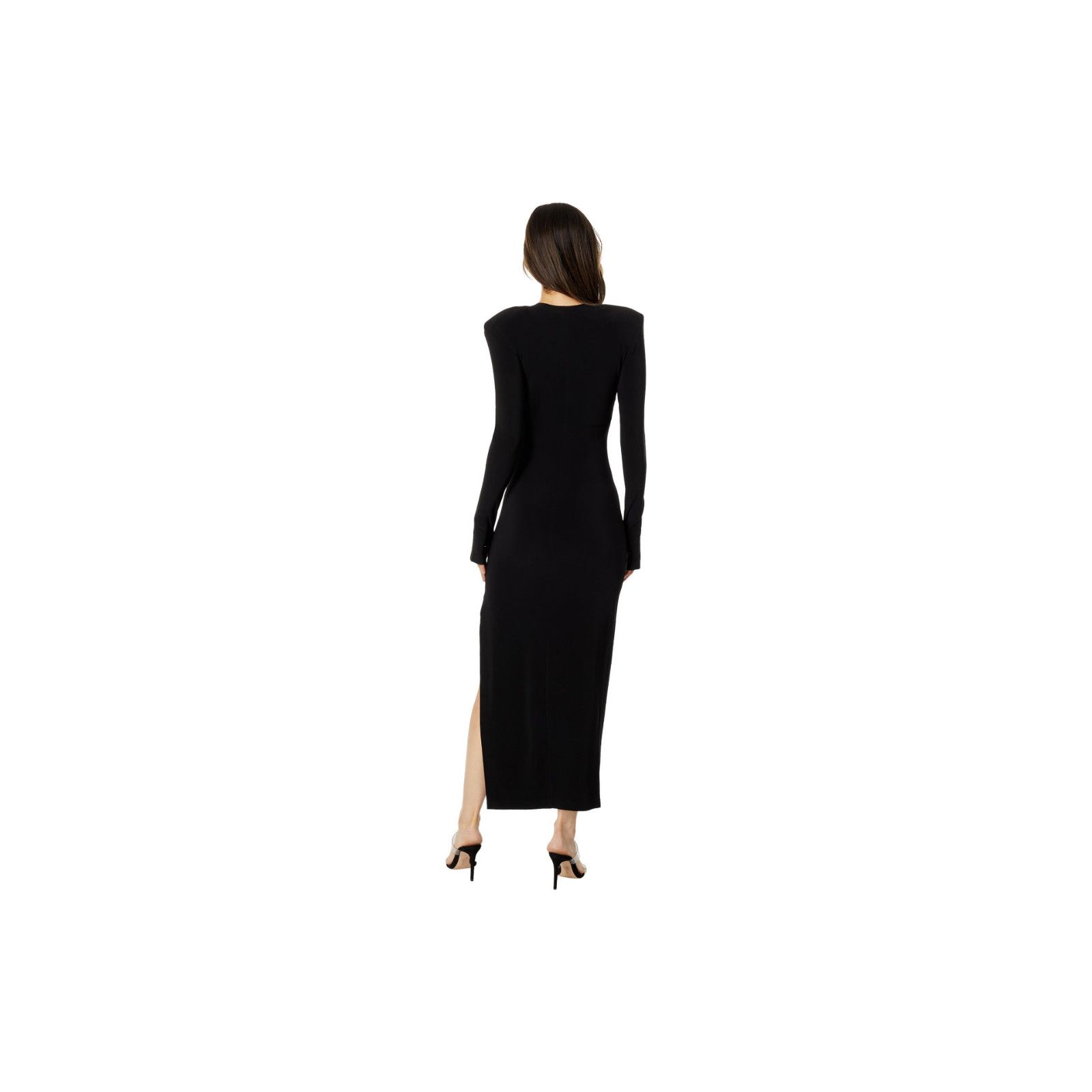 Norma Kamali Norma Kamali Long Sleeve Side Slit Dress Gown Black XL Size XL / US 12-14 / IT 48-50 - 2 Thumbnail
