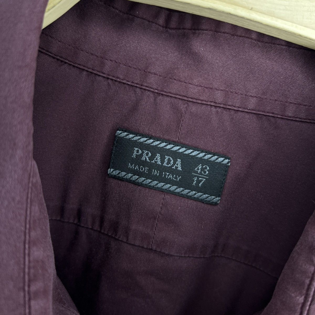 Prada Prada Cotton Shirt Button Up Classic Luxury Burgundy Size US L / EU 52-54 / 3 - 5 Thumbnail