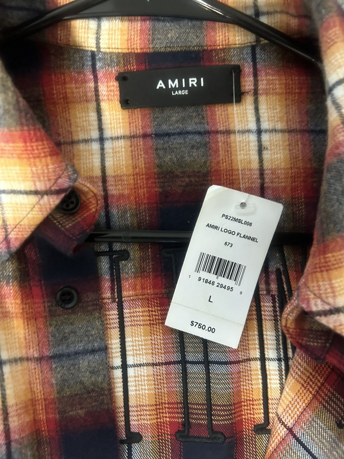 Amiri Amiri Logo Flannel Caual Button-Down Shirt Size US L / EU 52-54 / 3 - 2 Thumbnail