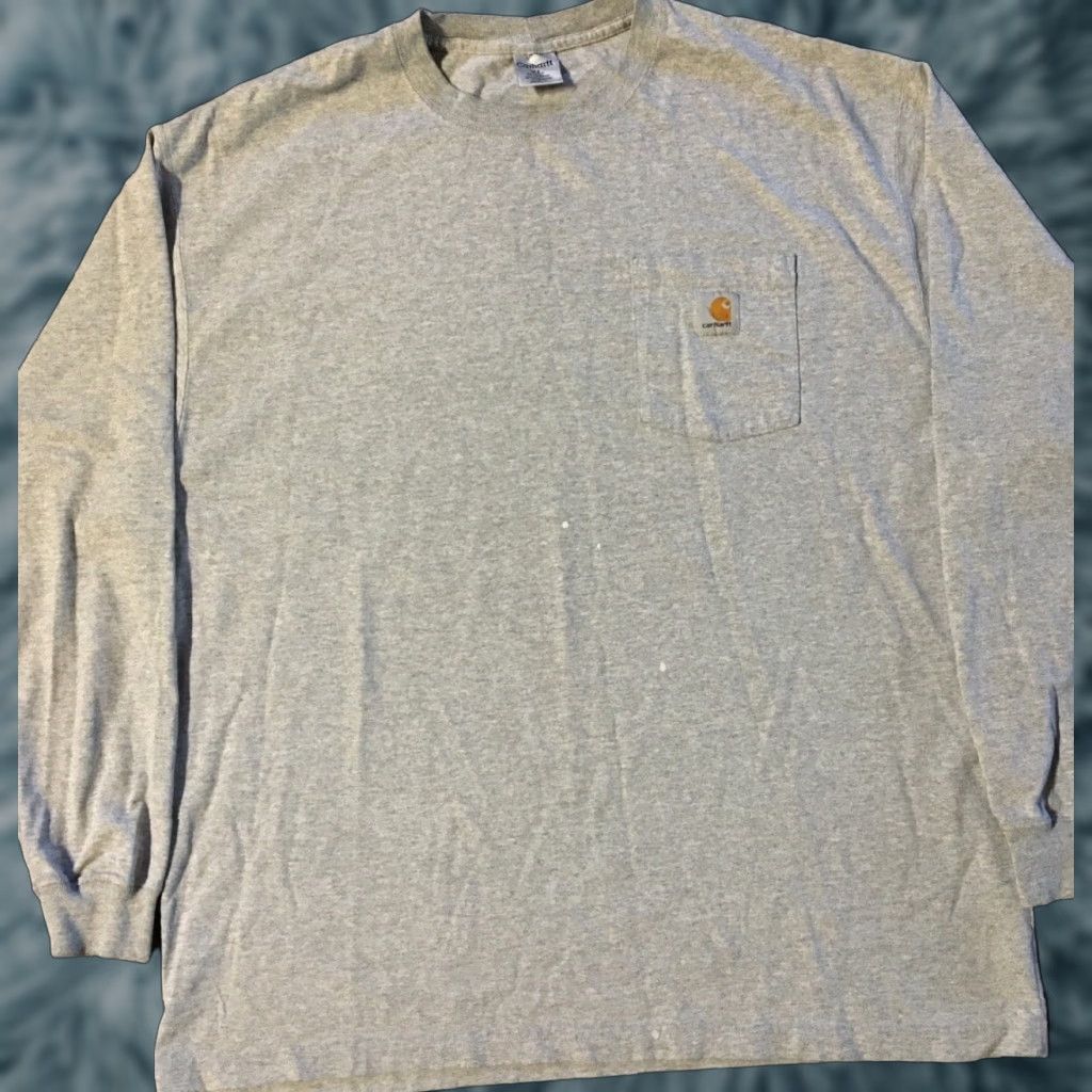 Carhartt VINTAGE Carhartt Shirt XL Gray Long Sleeve Pocket 90s Grunge Punk Surf Motorcycle Biker Distressed Size US XL / EU 56 / 4 - 1 Thumbnail