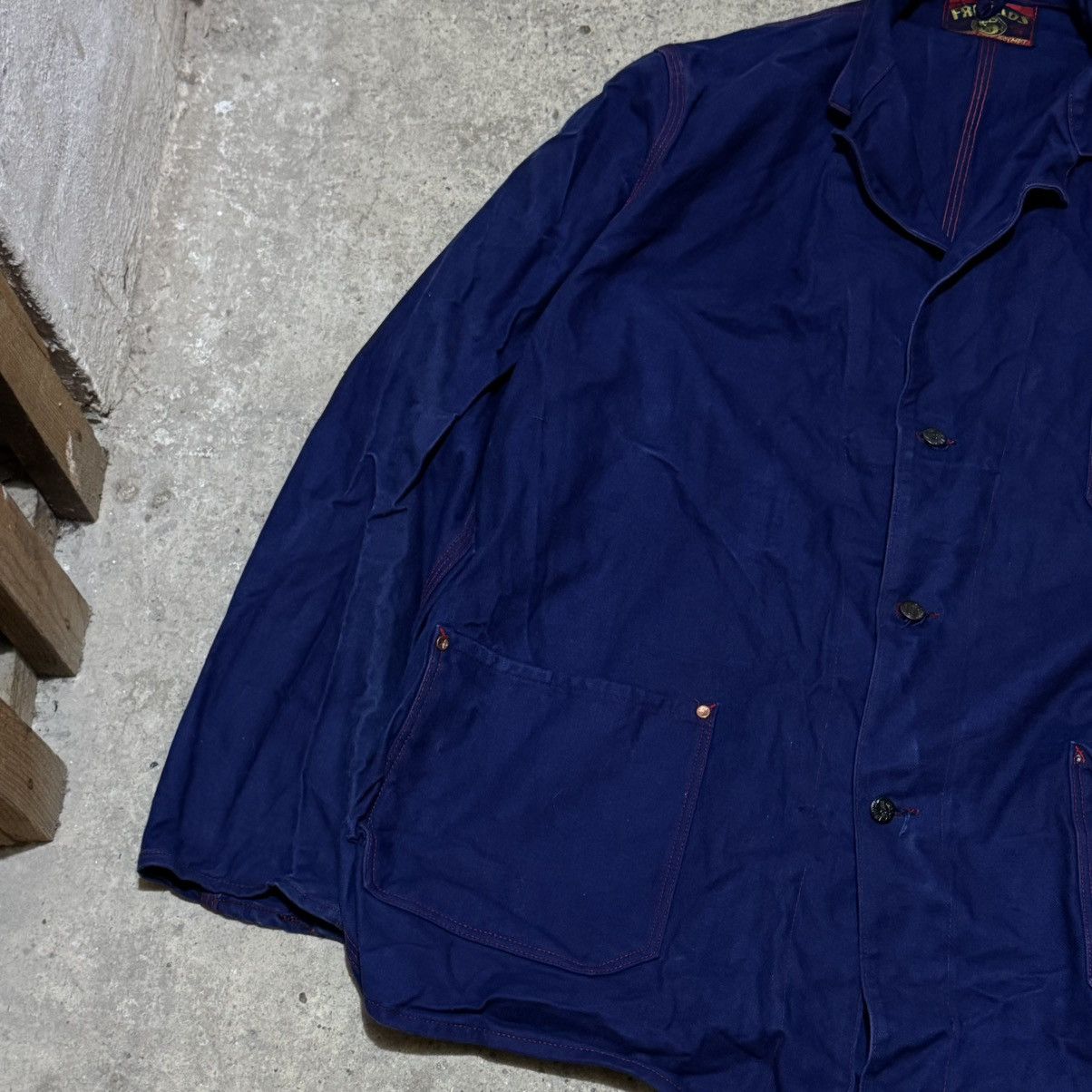 Vintage Vintage Work Europe 60s red stitching jacket Fristads Size US XL / EU 56 / 4 - 2 Thumbnail