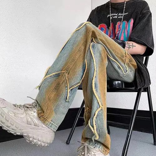 VIBE Retro high street loose washed distressed straight jeans Size US 32 / EU 48 - 8 Thumbnail