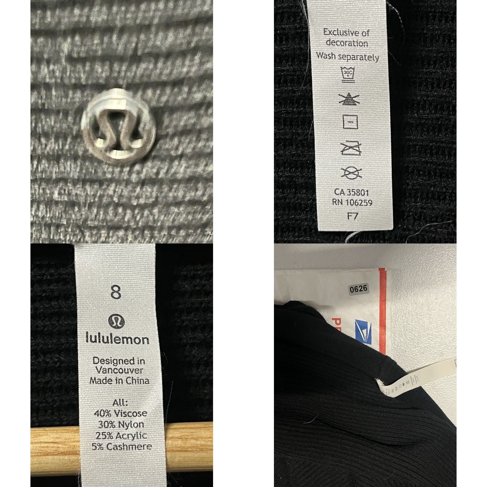 Lululemon LULULEMON Cardigan Wrap Hooded Sweater Black 8 Womens Shirt Size M / US 6-8 / IT 42-44 - 8 Thumbnail