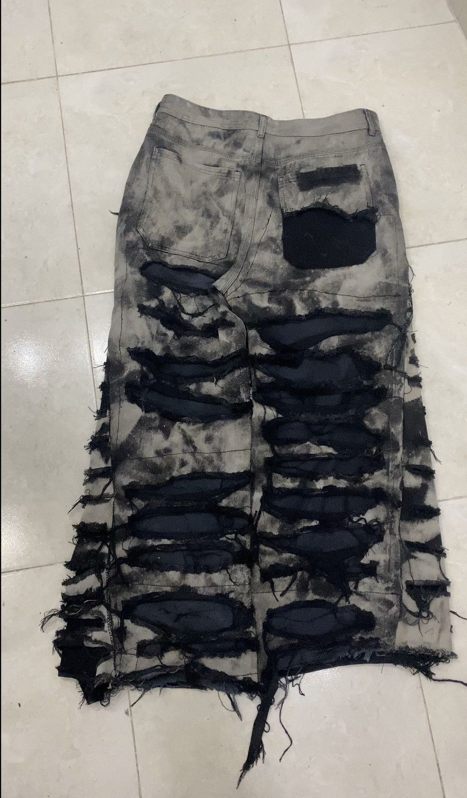 Handmade Iseethemshdws Dirty Dust Distressed Flared Denim Size US 36 / EU 52 - 1 Thumbnail
