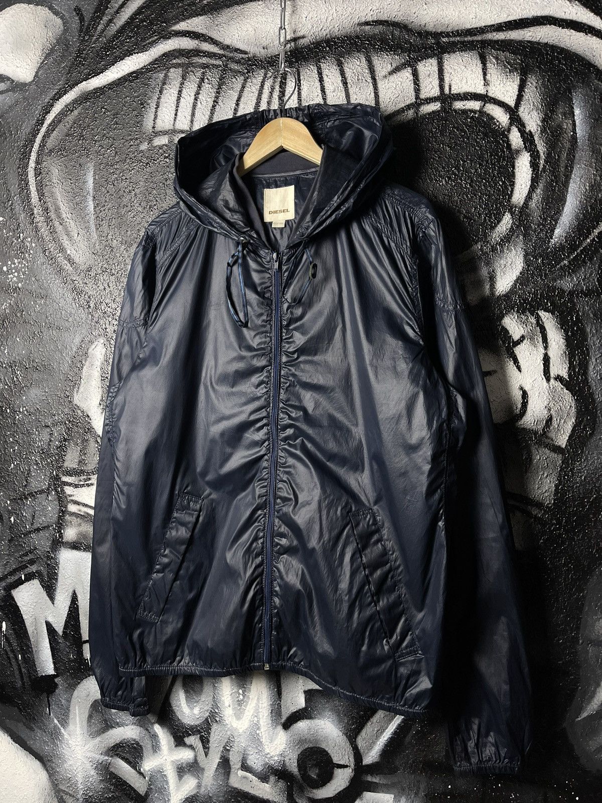 Diesel × Vintage Diesel Industry Lightweight Windbreaker Big Logo Jacket Size US L / EU 52-54 / 3 - 3 Thumbnail