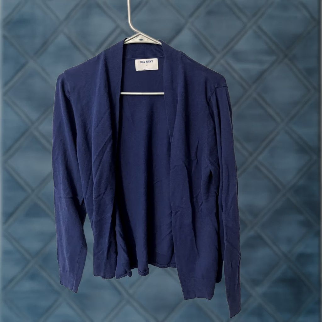 Old Navy Old Navy Cardigan Sweater XL Blue Cotton Solid Women Size XL / US 12-14 / IT 48-50 - 1 Thumbnail