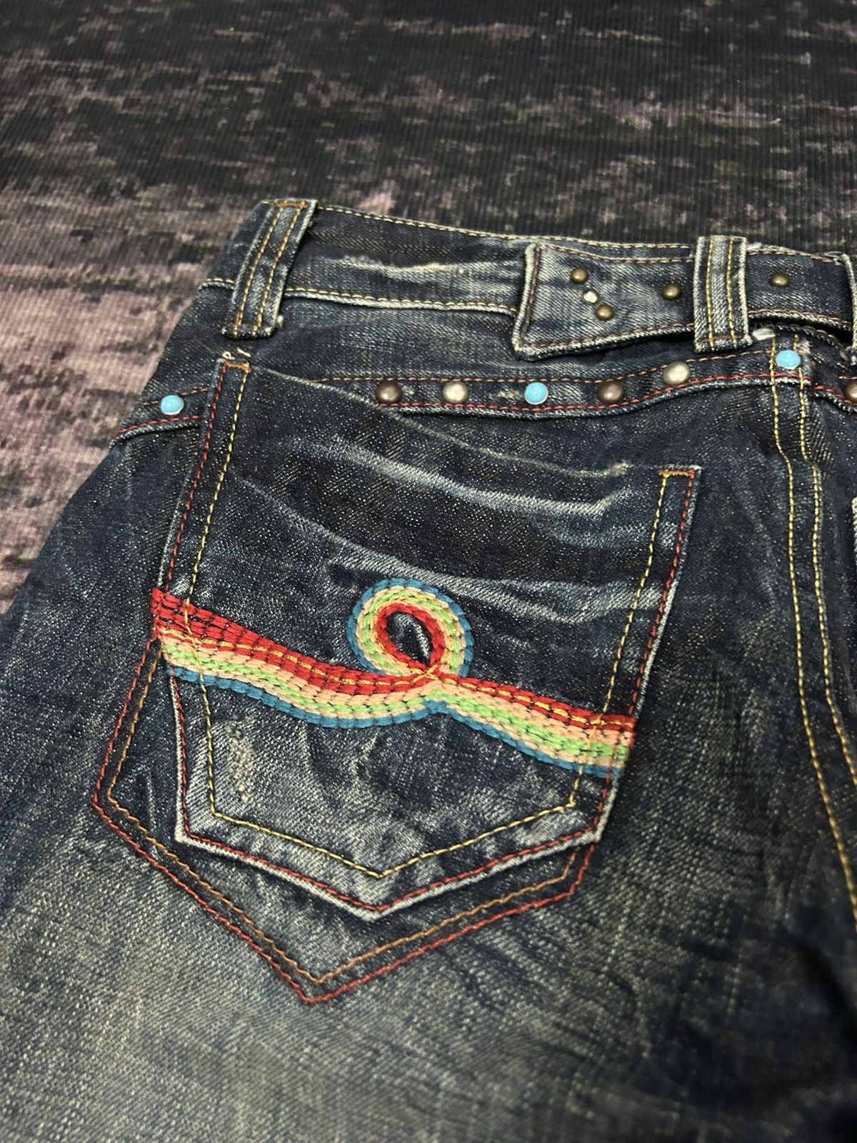Tornado Mart Riobera Whiskered Studed Pocket Back Jeans Size US 30 / EU 46 - 8 Thumbnail