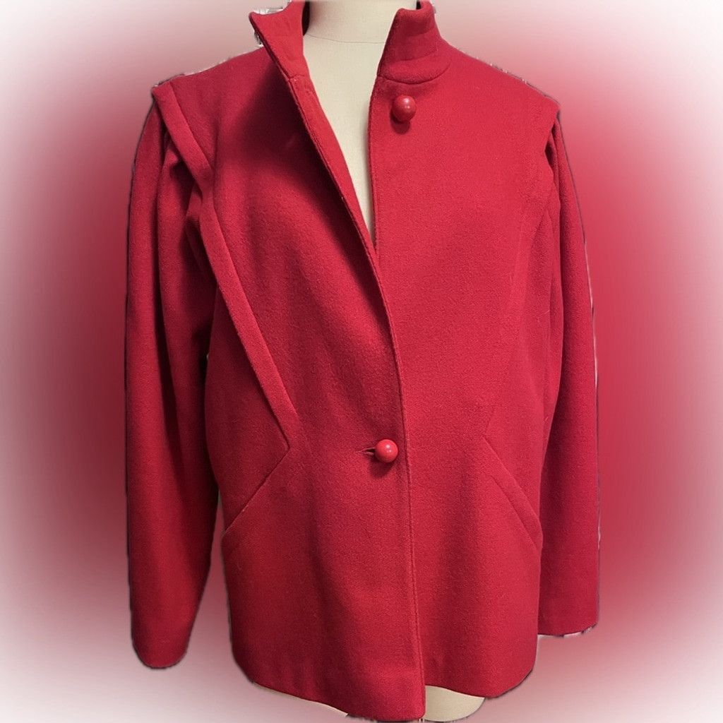 The Unbranded Brand Women's vintage Red two Button Jacket Size L / US 10 / IT 46 - 1 Thumbnail