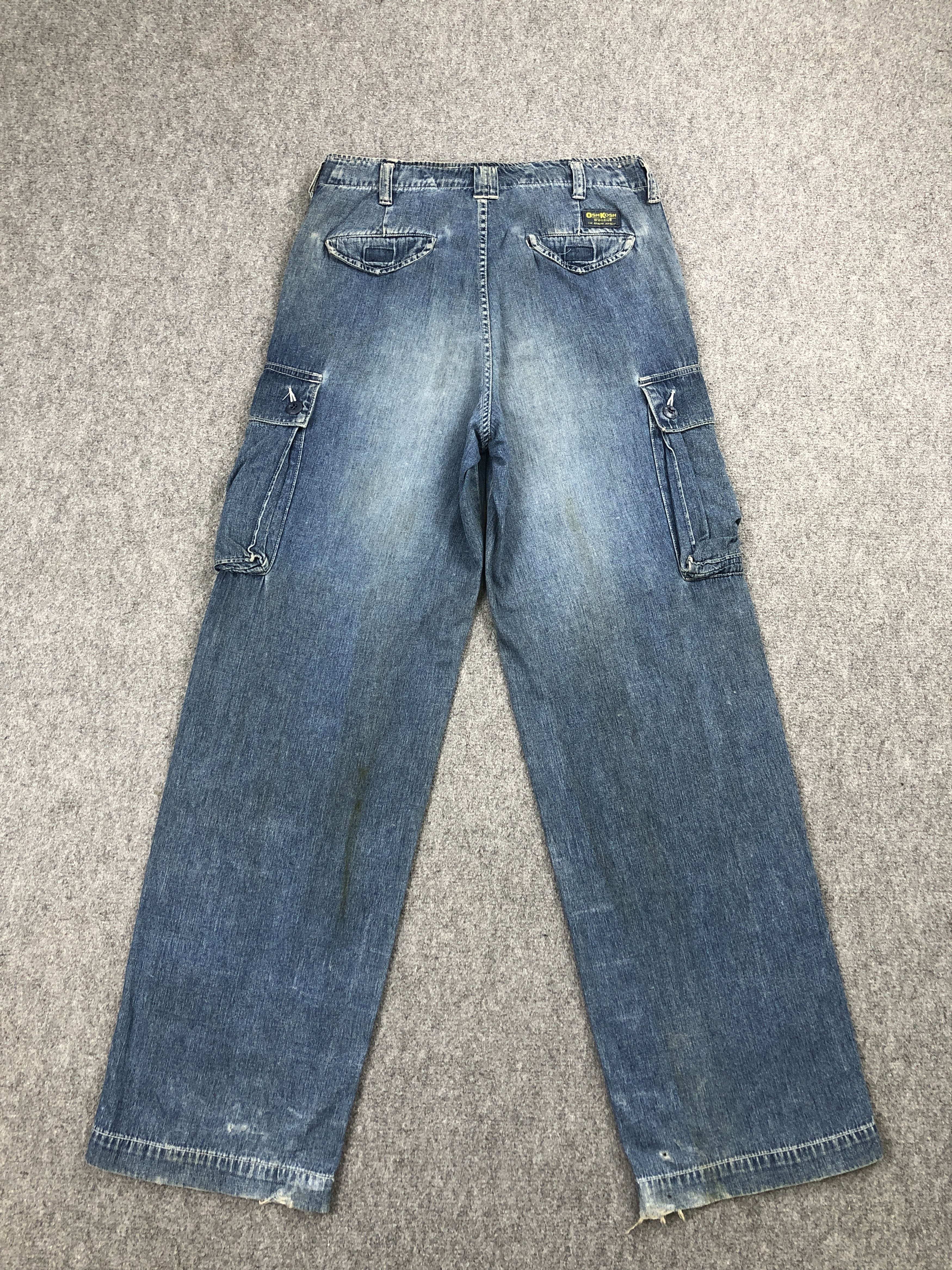 Oshkosh Vintage Oshkosh B'Gosh Muliti Pocket Cargo Denim DP2424 Size US 31 - 3 Thumbnail