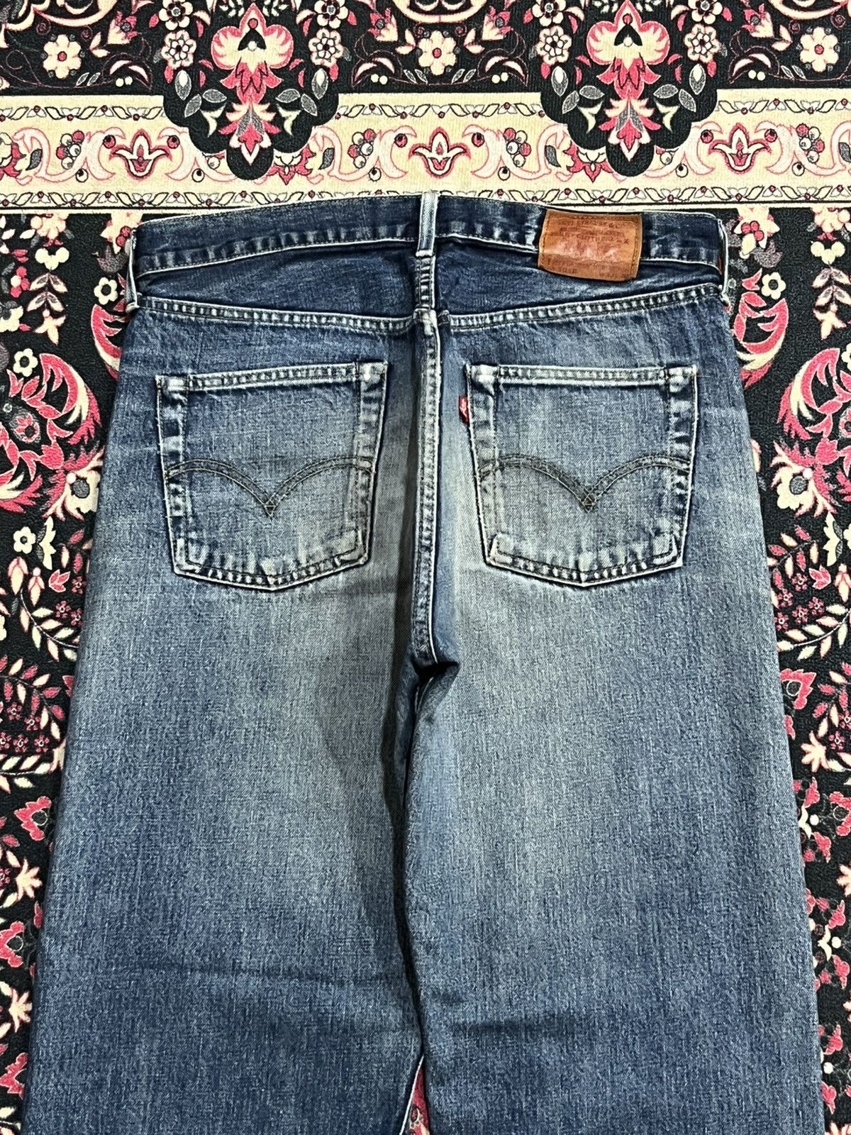 Levi's Levi’s 503BXX Big E Dark Blue Faded Distressed Selvedge Jean Size US 33 - 10 Thumbnail