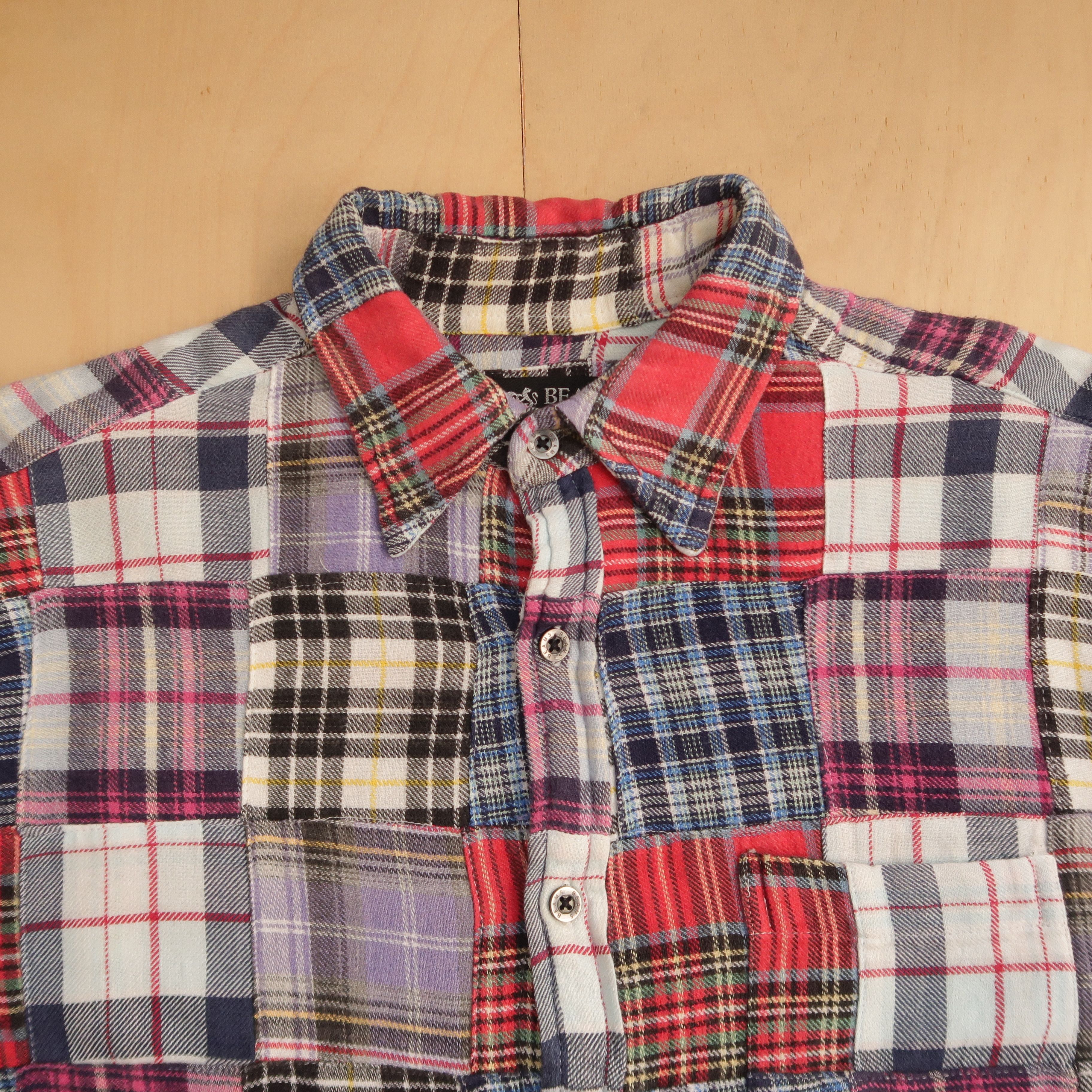 Beams Plus 1990s Beams Kingdom Patchwork Rebuild Shirt Flannel Needles Size US L / EU 52-54 / 3 - 3 Thumbnail