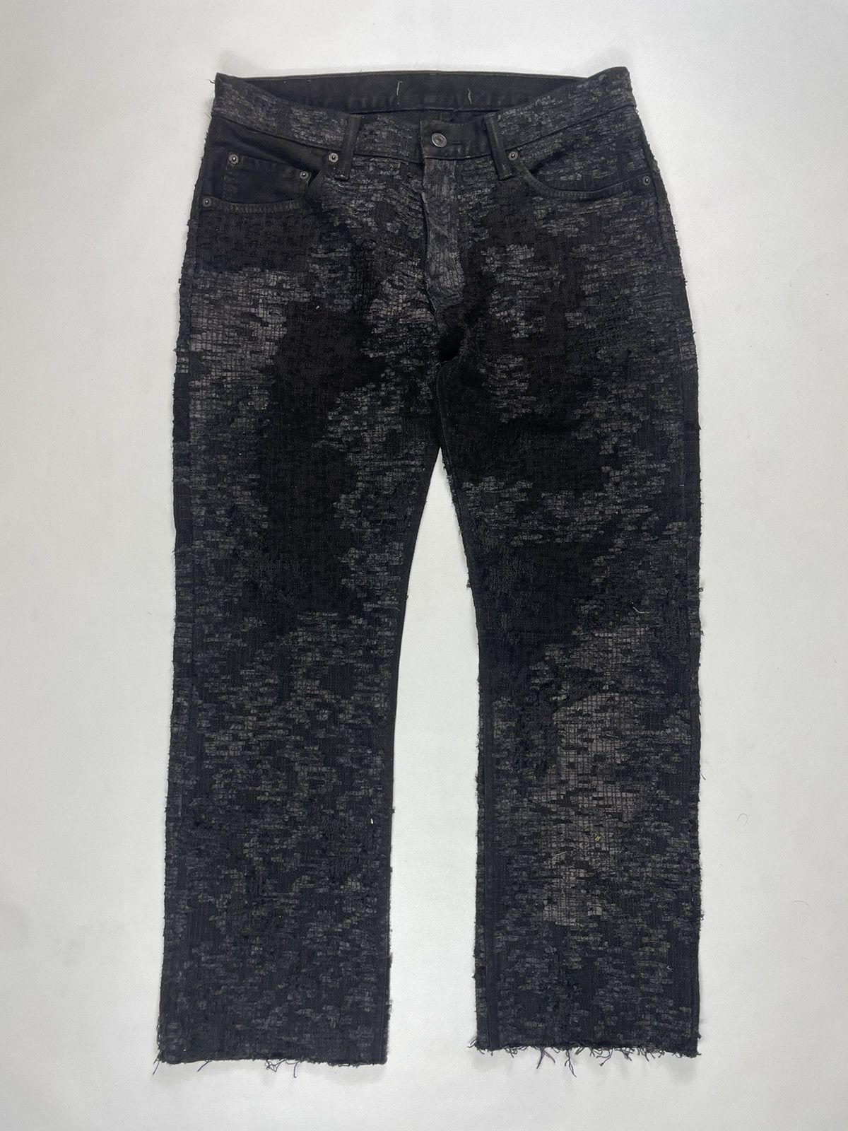 image of Archival Clothing x Avant Garde “Proletareart X Ends Rp” Inspired/ Esco6Denim Boro Denim in Black (