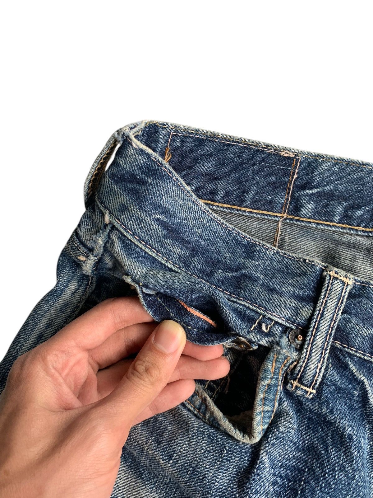 OMNIGOD OMNIGOD JAPANESE BUTTON FLY SELVEDGE DISTRESSED DENIM🎌 Size US 28 / EU 44 - 13 Thumbnail