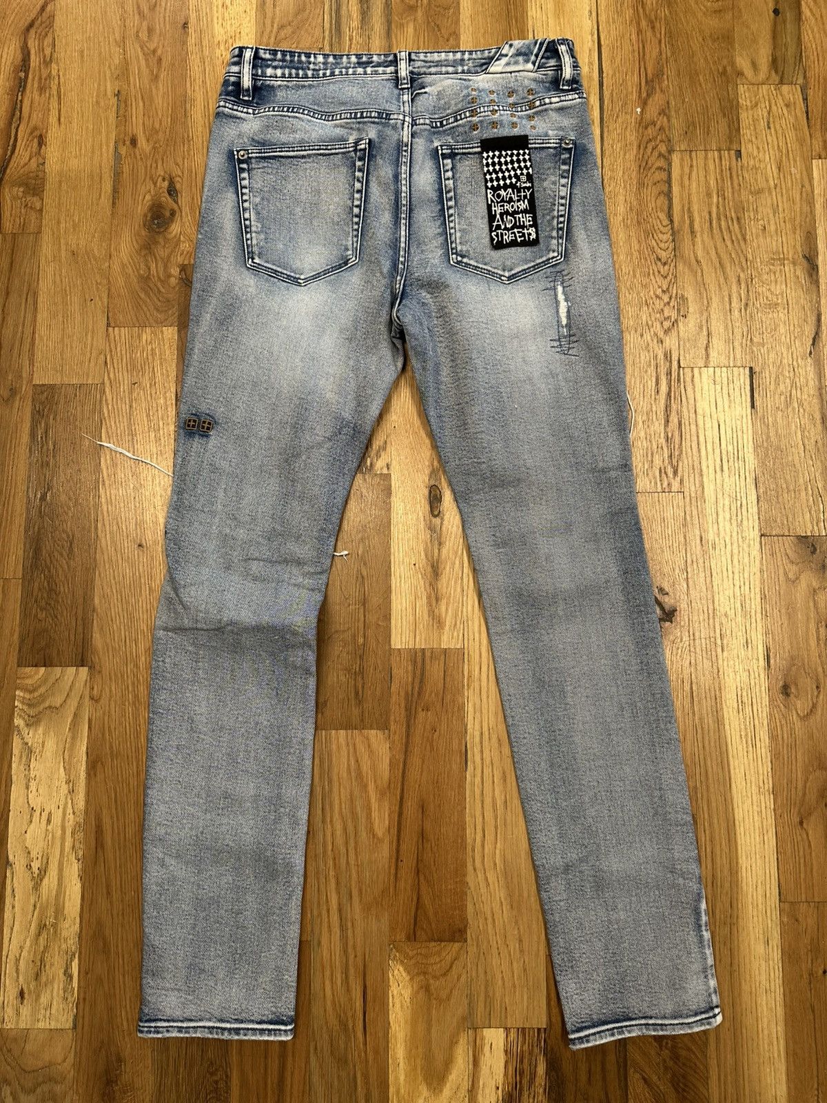 Ksubi Ksubi Knee Stitch Patch Blue Denim Jeans Size 33 Size US 33 - 2 Thumbnail