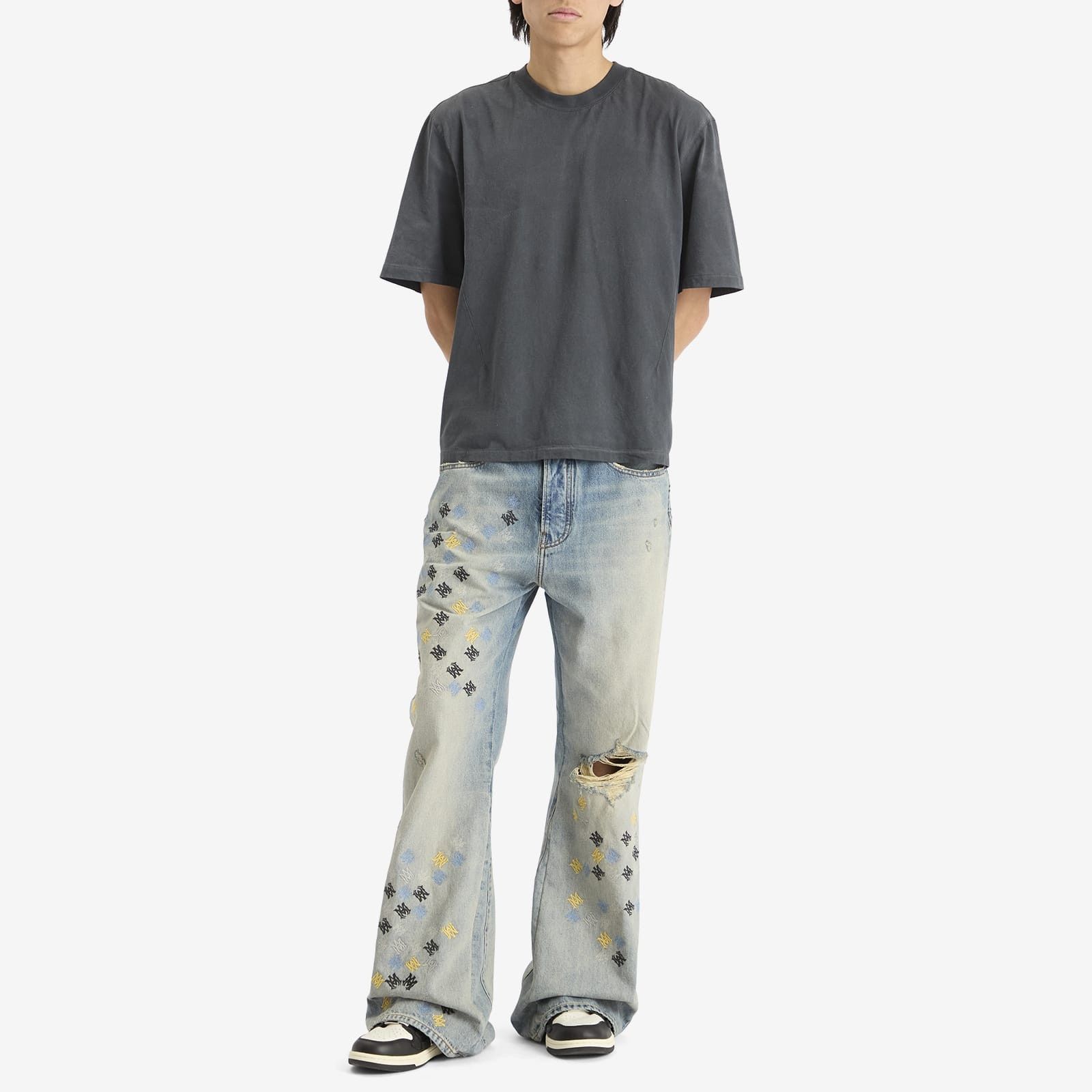 Amiri o1mle0326 MA Quad Embroidered Flare Jeans in Blue Size US 36 / EU 52 - 4 Thumbnail