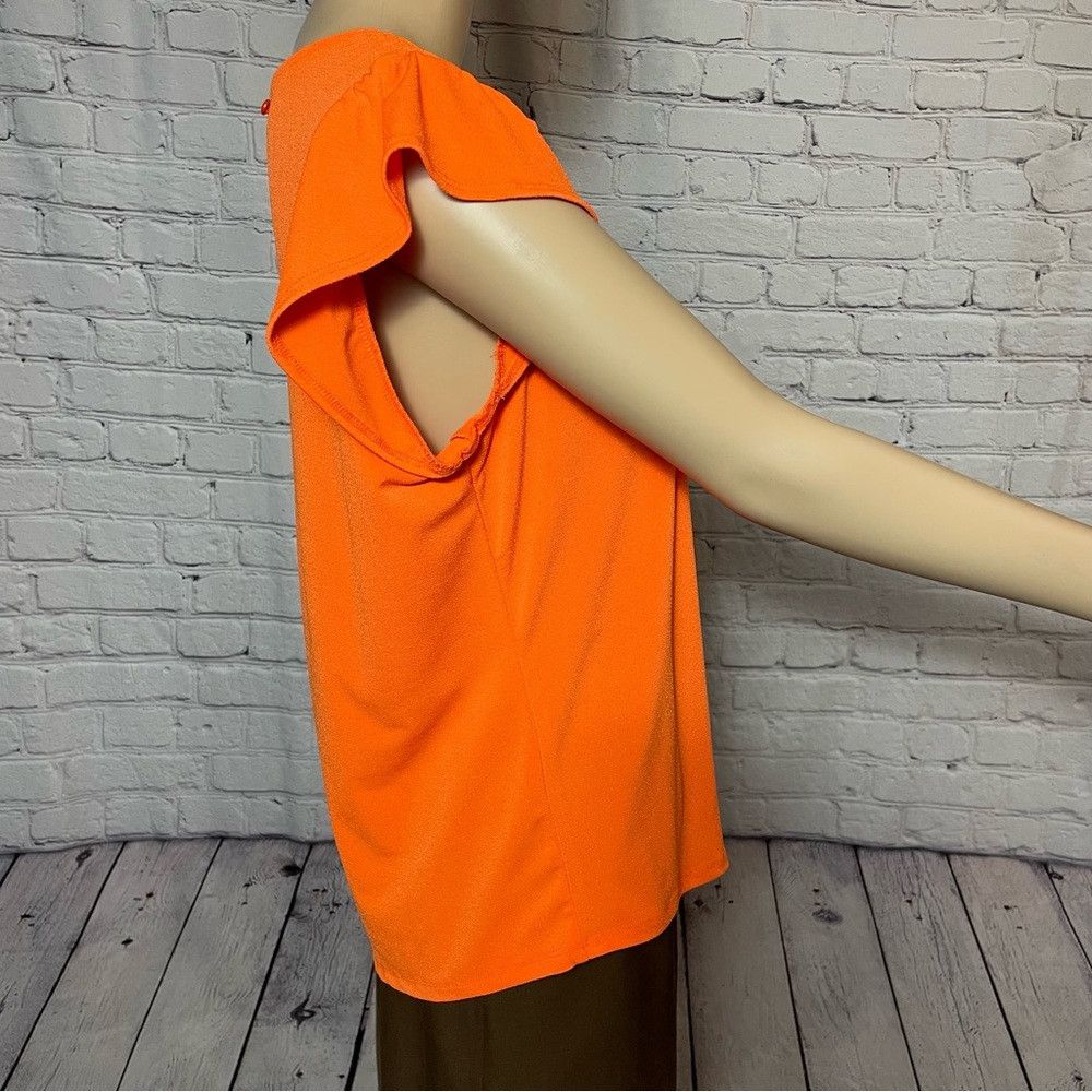 Adrianna Papell NWT New $69 Adrianna Papell Smocked Shoulder Flutter Sleeve Size L / US 10 / IT 46 - 3 Thumbnail