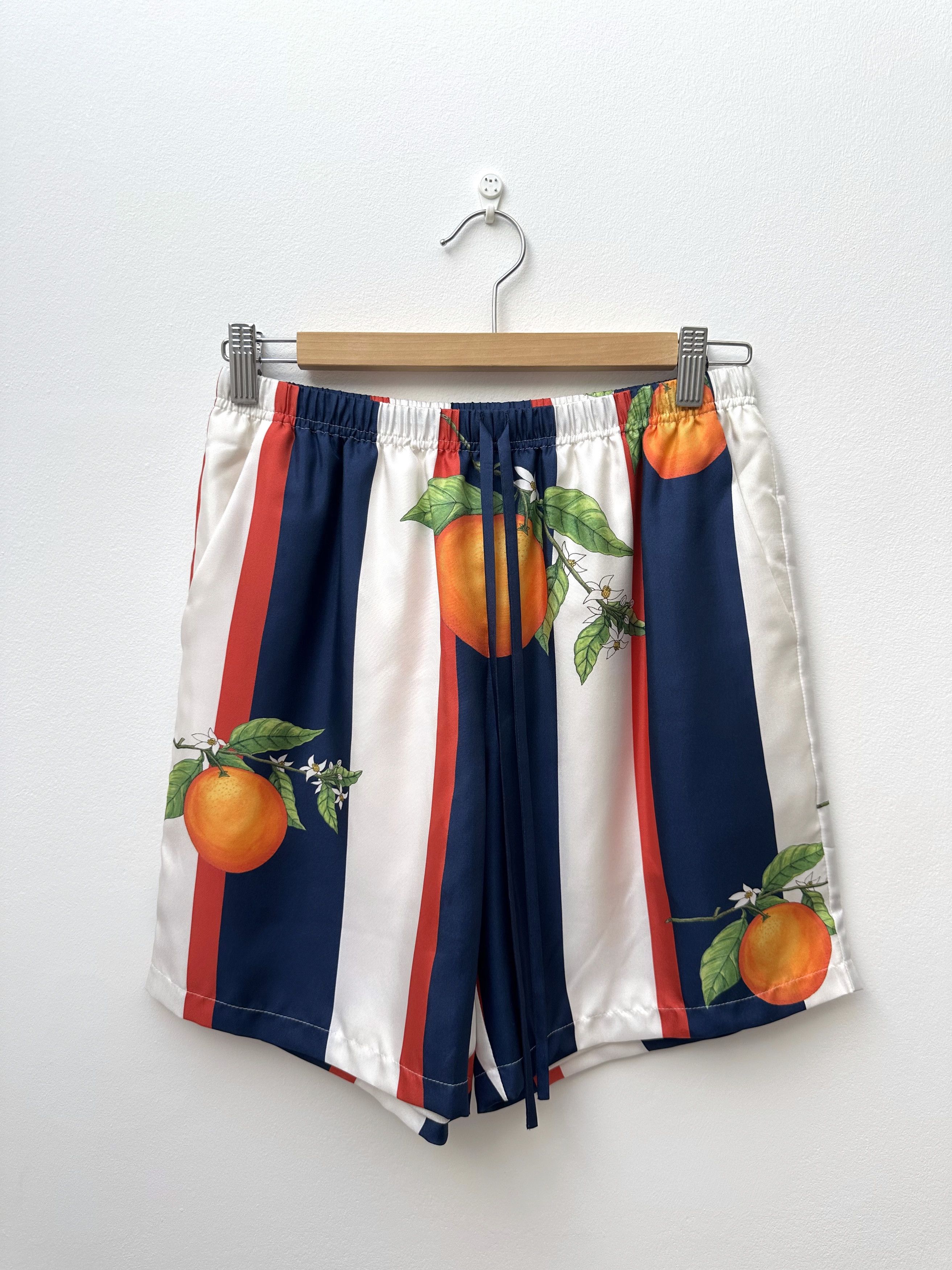 Casablanca Maxfield Exclusive (2019 Archive) Orange Stripe Silk Shorts Size US 32 / EU 48 - 1 Thumbnail