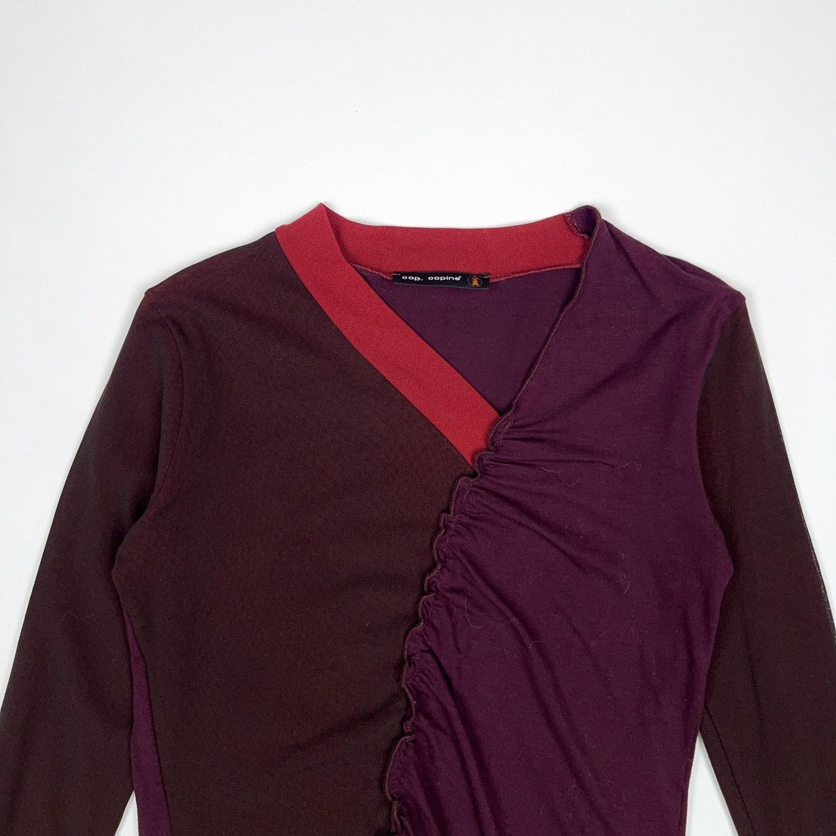 Cop Copine Paris Mesh Top Purple Burgundy Avantgarde Long Sleeve T Shirts