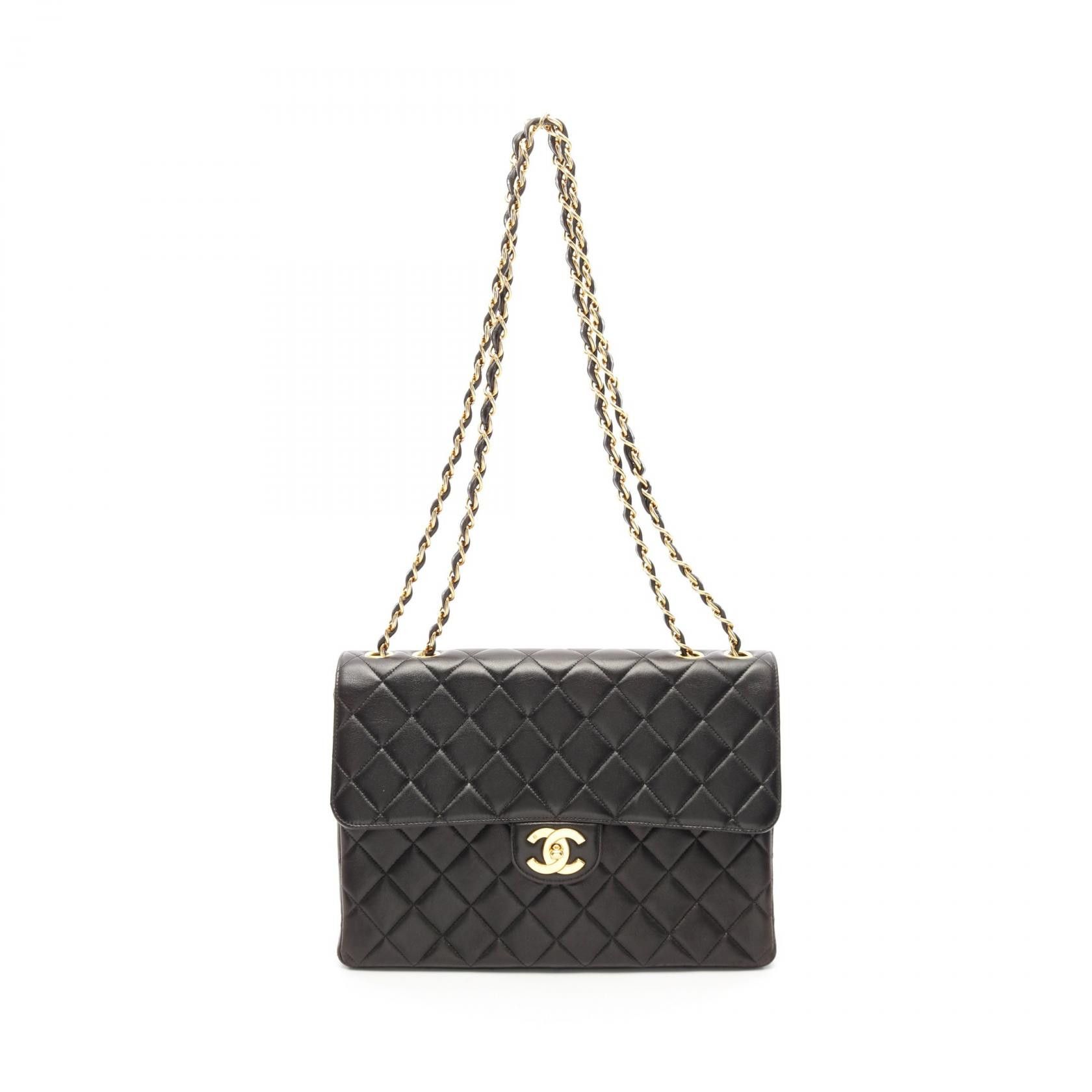 Chanel Chanel Deauville Matelasse Lambskin Shoulder Bag Leather Shoulder Bag A04412 in Black, Women's
