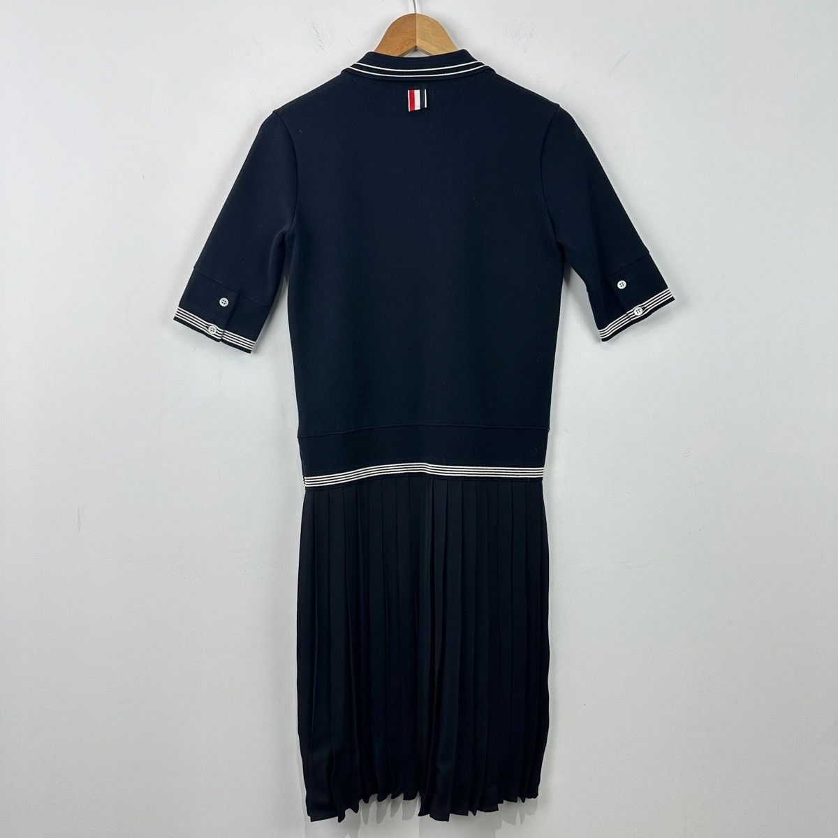 Thom Browne THOM BROWNE Pleated cable-knit cotton dress Size 26" / US 2 / IT 38 - 2 Thumbnail