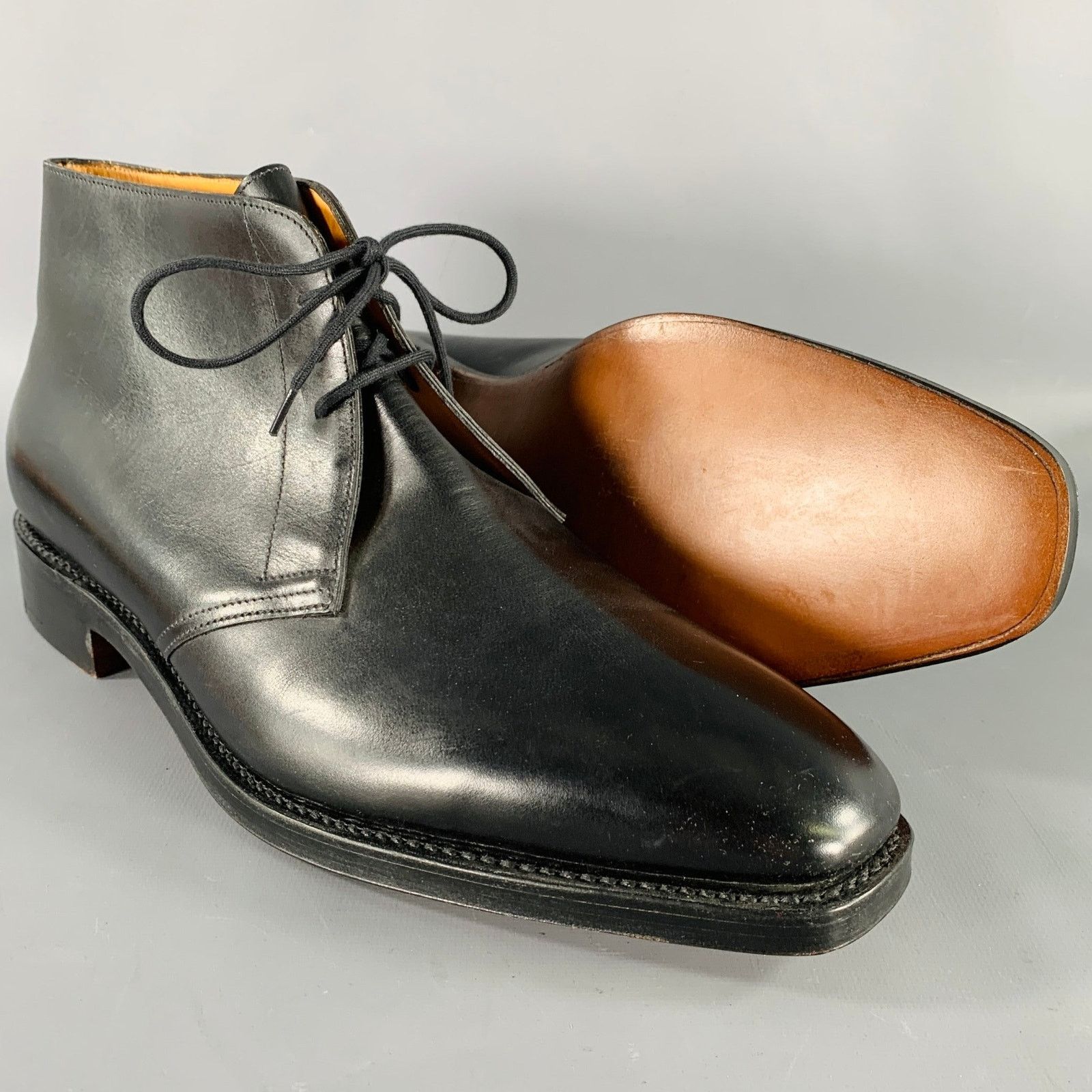 John Lobb JOHN LOBB Size 10 Giono Black Leather Lace-Up Ankle Boots Size US 10 / EU 43 - 5 Thumbnail