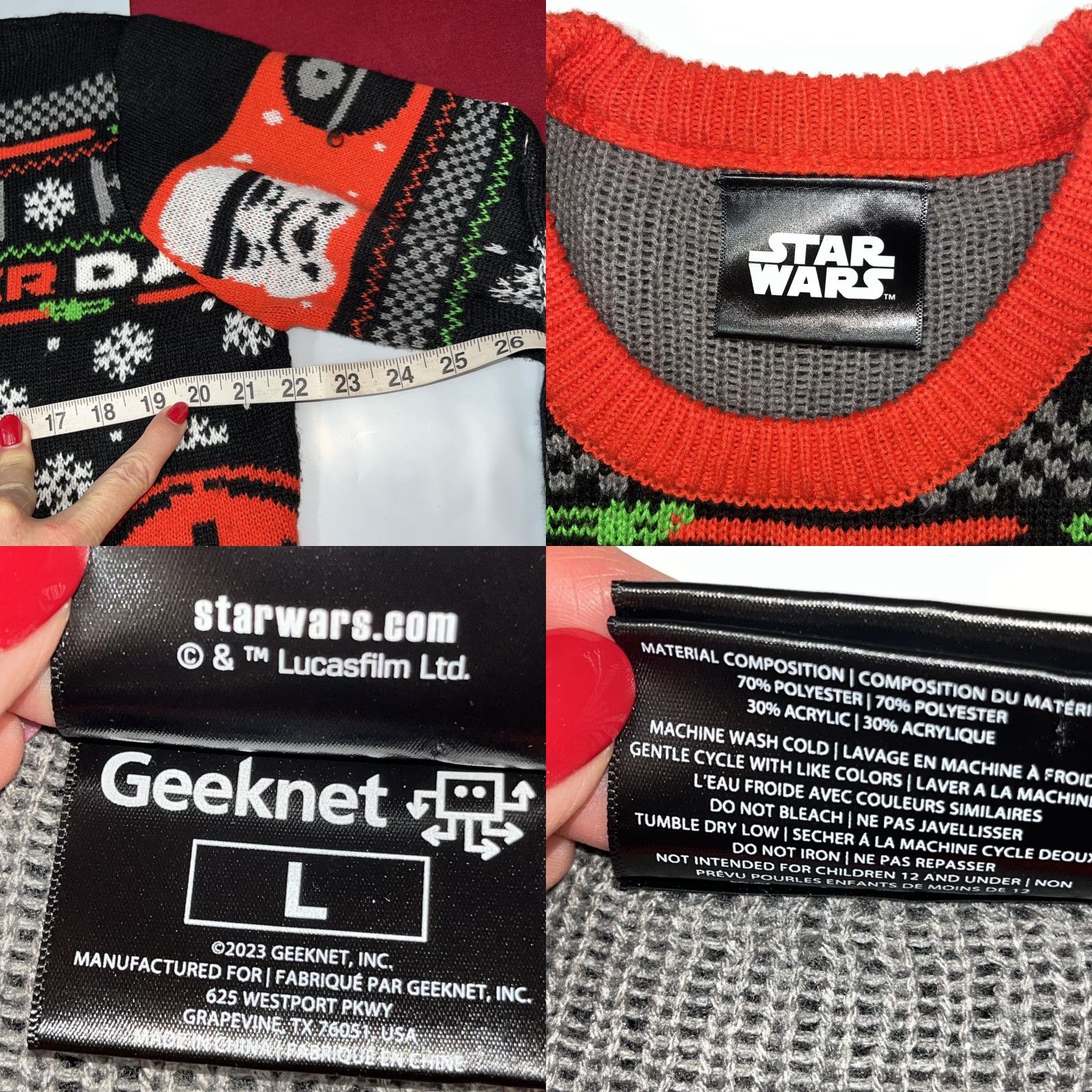 Star Wars Star Wars Darth Vader Holiday Sweater Men Large M Multicolor Knit Pullover Graphics Print Christmas Xmas Size US M / EU 48-50 / 2 - 8 Thumbnail