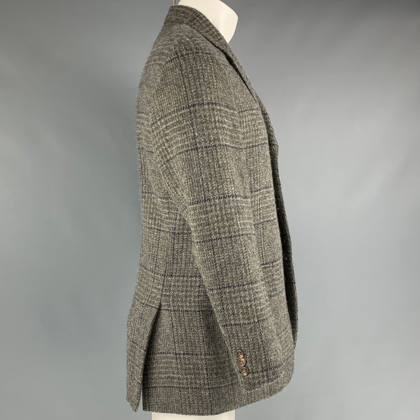 Polo Ralph Lauren POLO by RALPH LAUREN Regular Grey Navy Plaid Sport Coat Size 40R - 2 Thumbnail