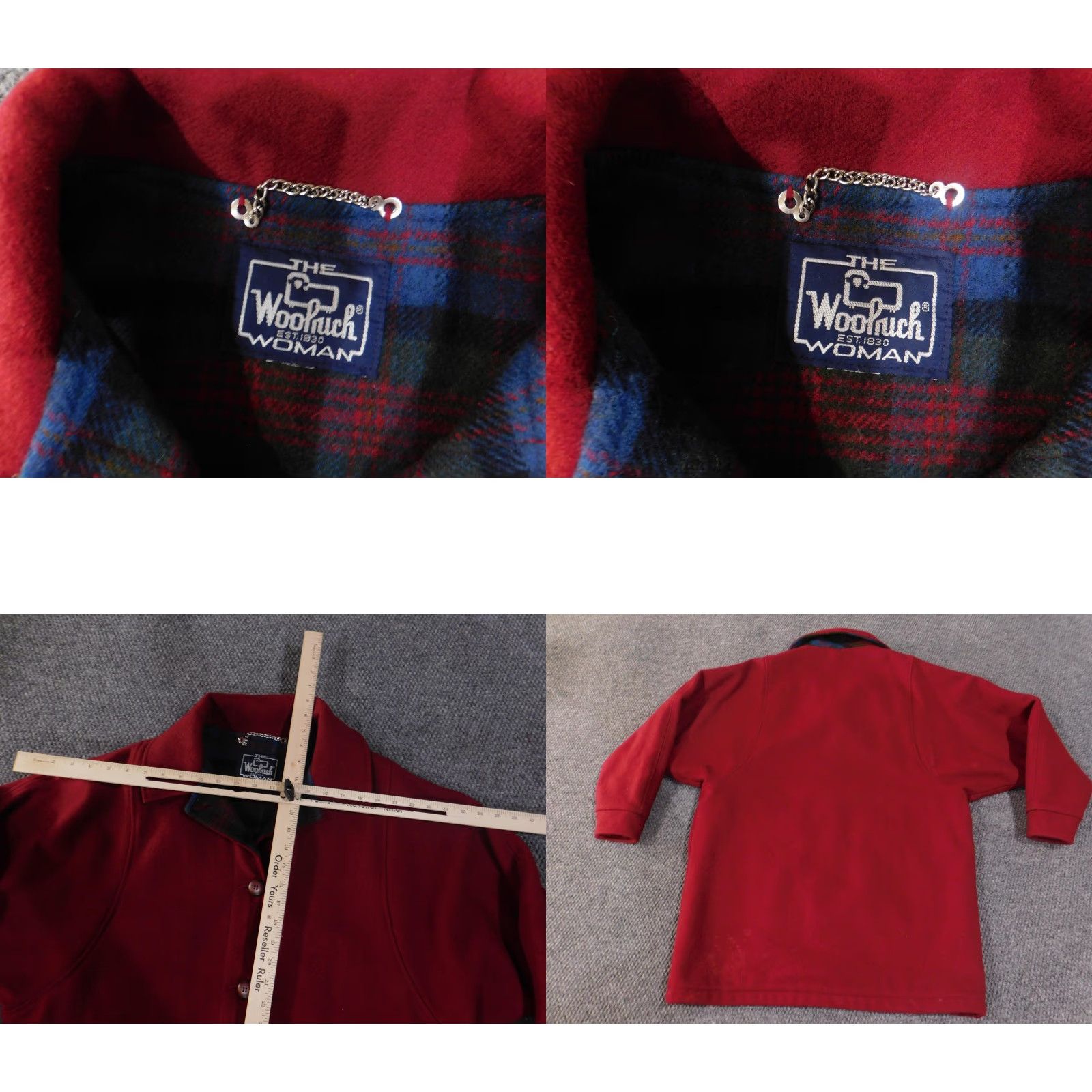 Vintage VINTAGE Woolrich Coat Jacket Womens Large Red Plaid Lined Button Front Raglan Collar Size L / US 10 / IT 46 - 8 Thumbnail