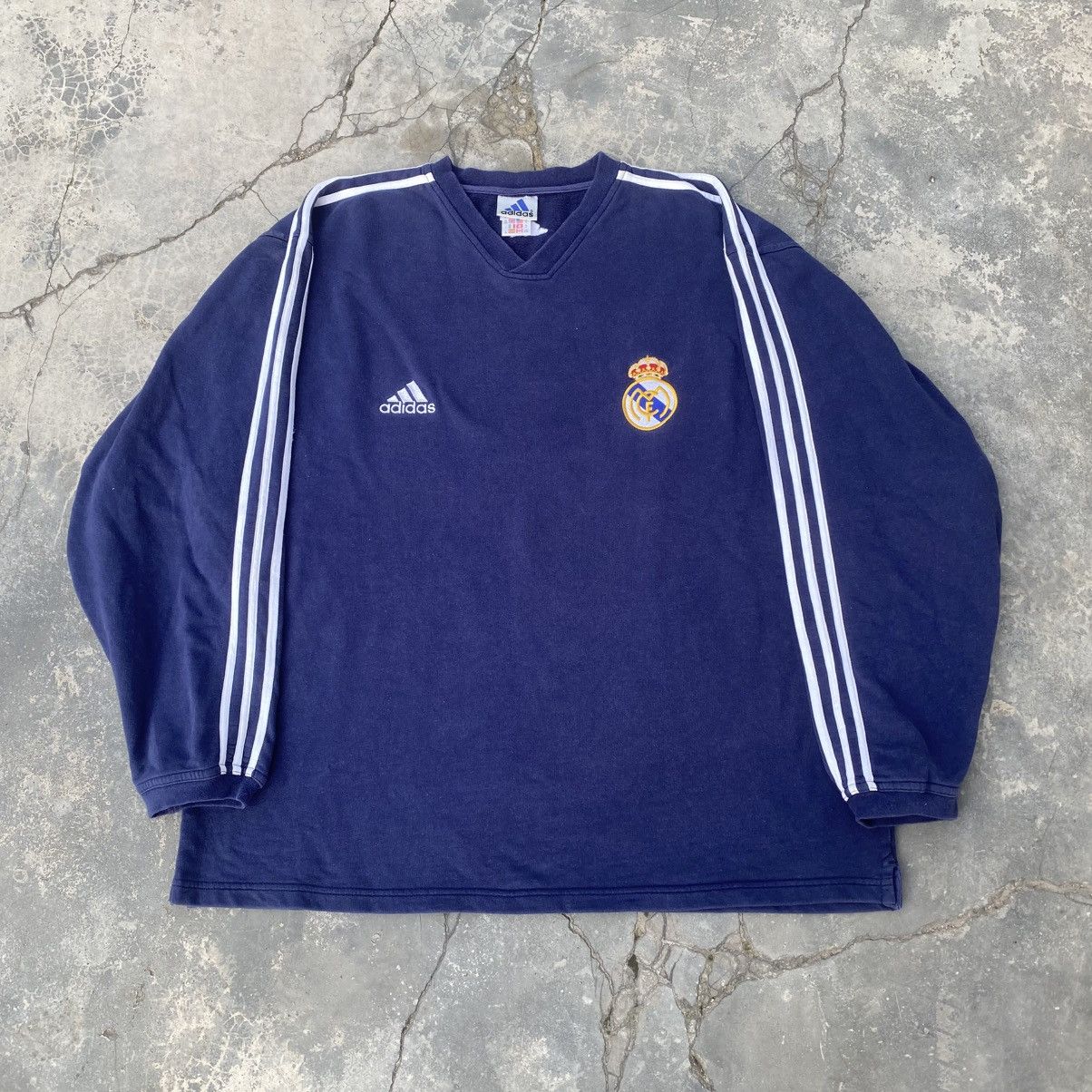 Adidas Rare 1990s Real Madrid Sweatshirt DAVID BECKHAM Size US XL / EU 56 / 4 - 1 Thumbnail