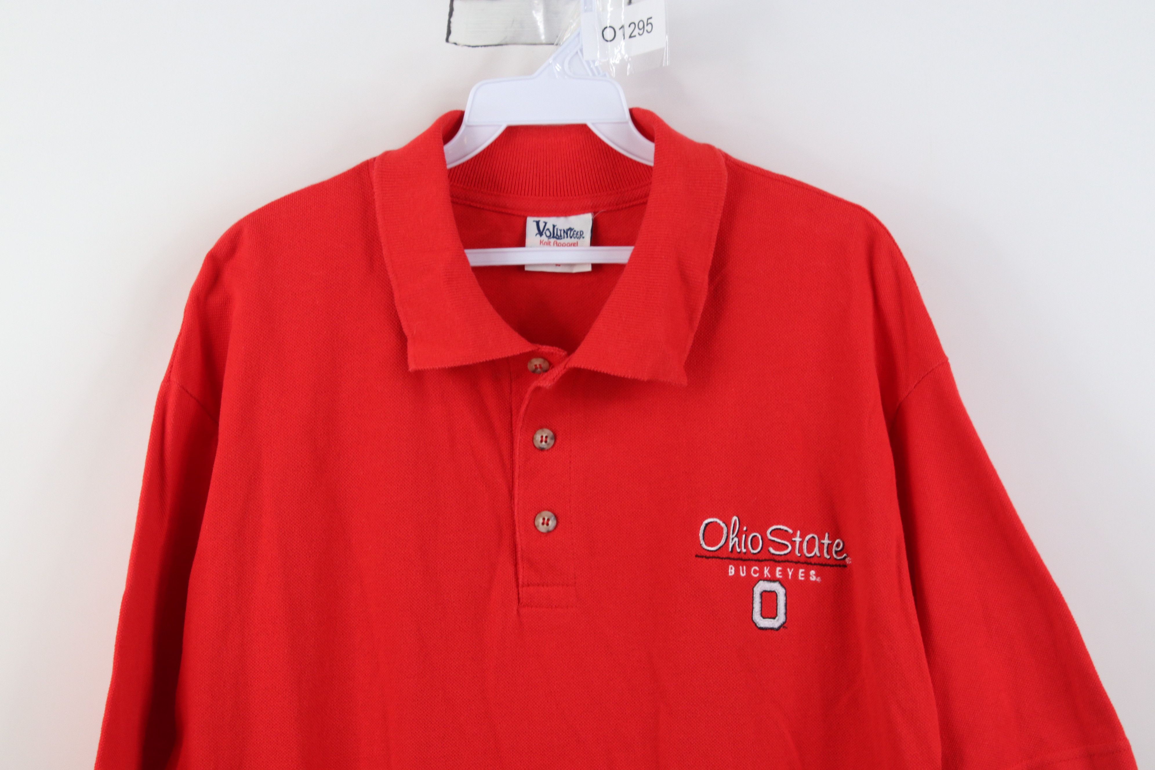 Vintage Vintage 90s Ohio State University Golf Polo Shirt Red USA Size US L / EU 52-54 / 3 - 2 Thumbnail