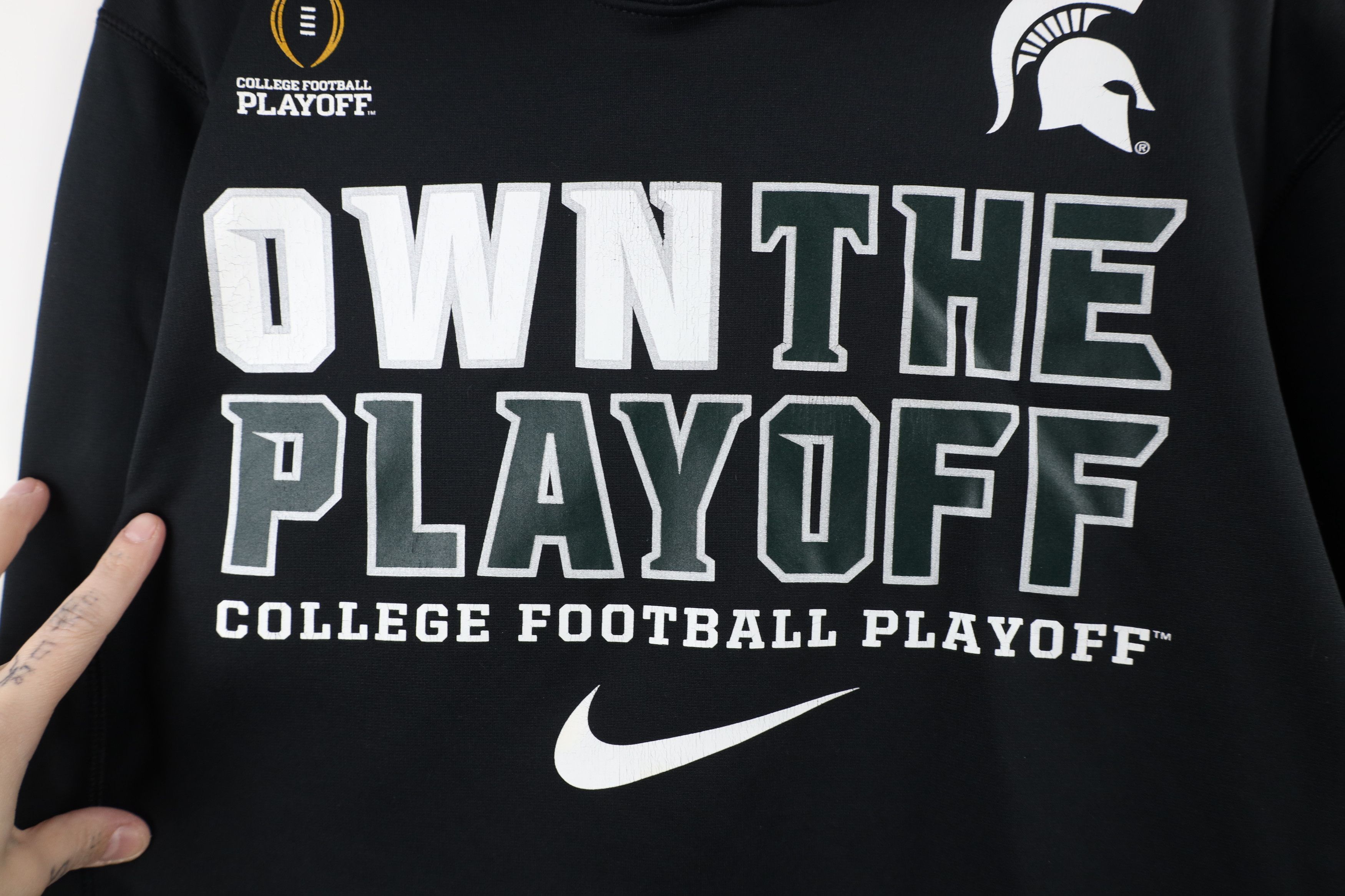 Nike × Vintage Nike Therma Fit Playoff Michigan State University Hoodie Size US S / EU 44-46 / 1 - 8 Thumbnail
